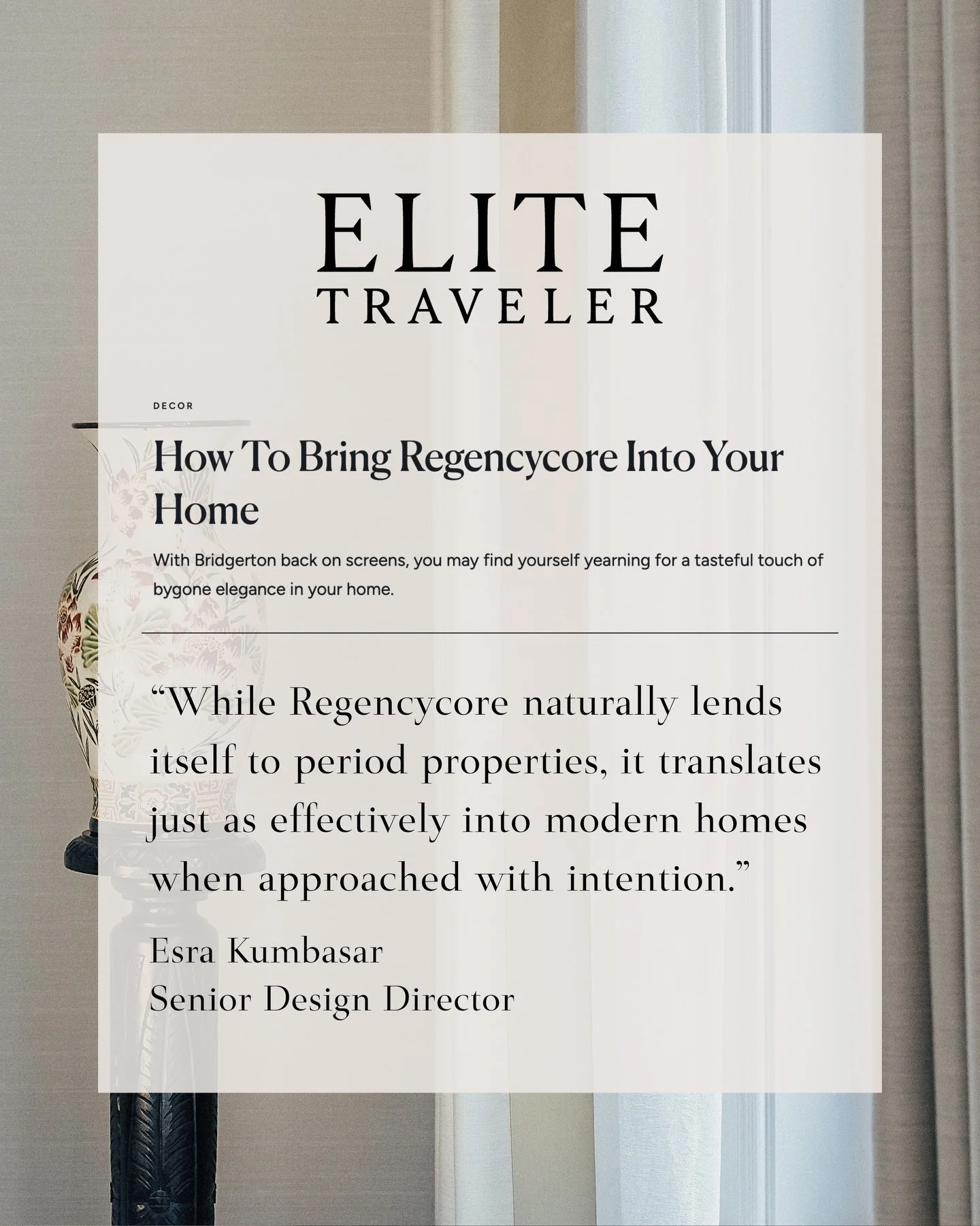 With Bridgerton gracing our screens once again, the charm of Regency-era interiors is sparking fresh interest in design circles. 

At Accouter, we&rsquo;ve long believed that timeless elegance can sit beautifully within a modern framework, and nowher