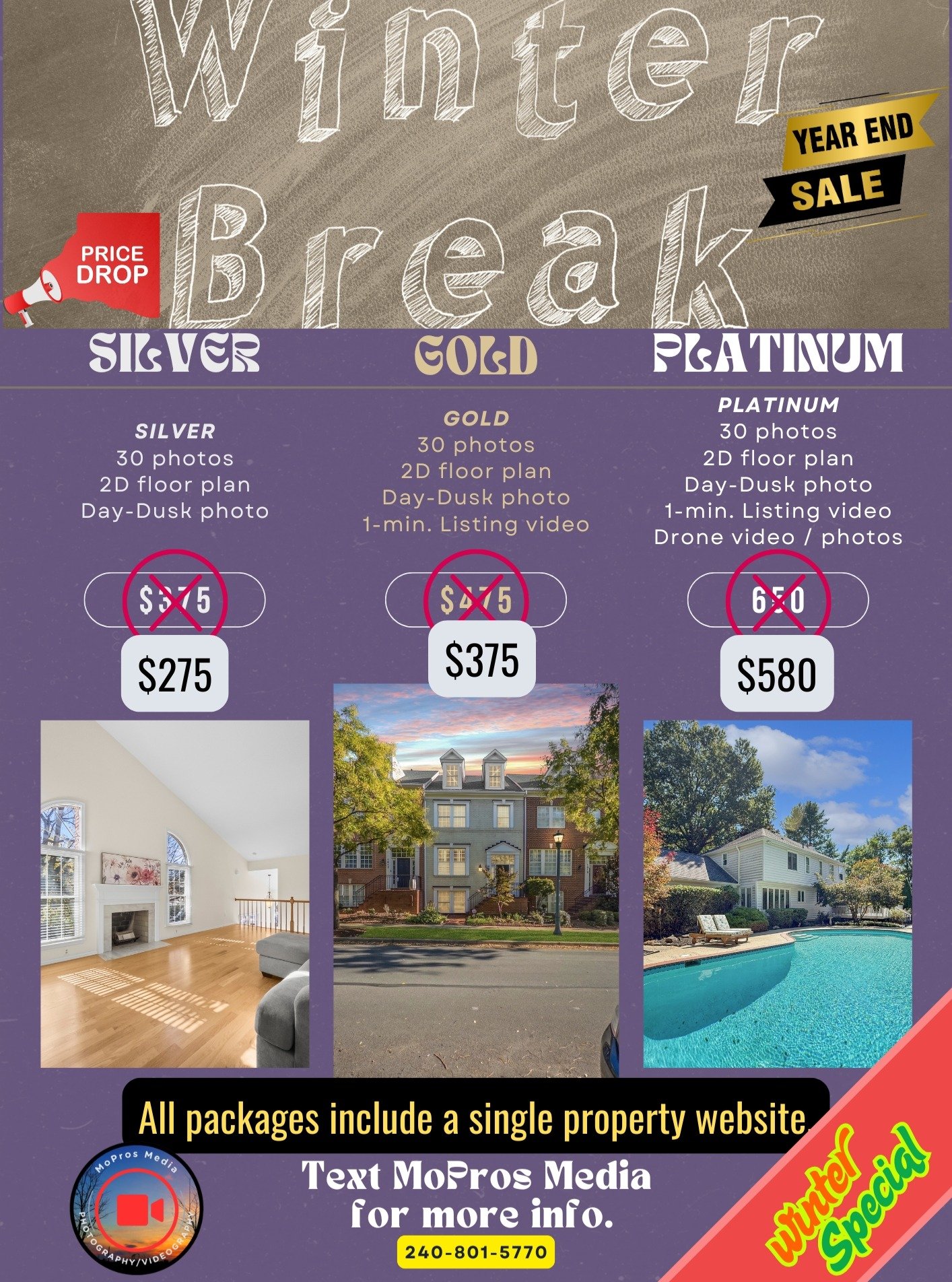 WINTER BREAK SALE ❄️🎥📸 | Now Through December 31st!

Real estate agents &mdash; your listings deserve to shine even in the slow season.
MoPros Media is running our Winter Break Sale from now until 12/31&hellip; and this is your chance to lock in pr
