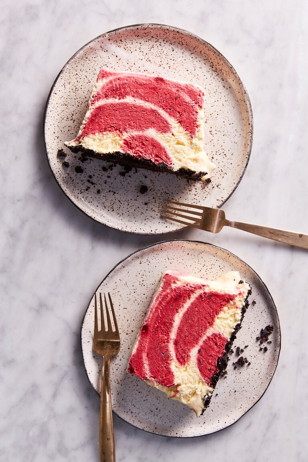 Raspberry Ripple Ice Cream Cake from EVERY DAY IS SATURDAY    #everydayissaturdaycookbook  #easyrecipes #icecreamcake