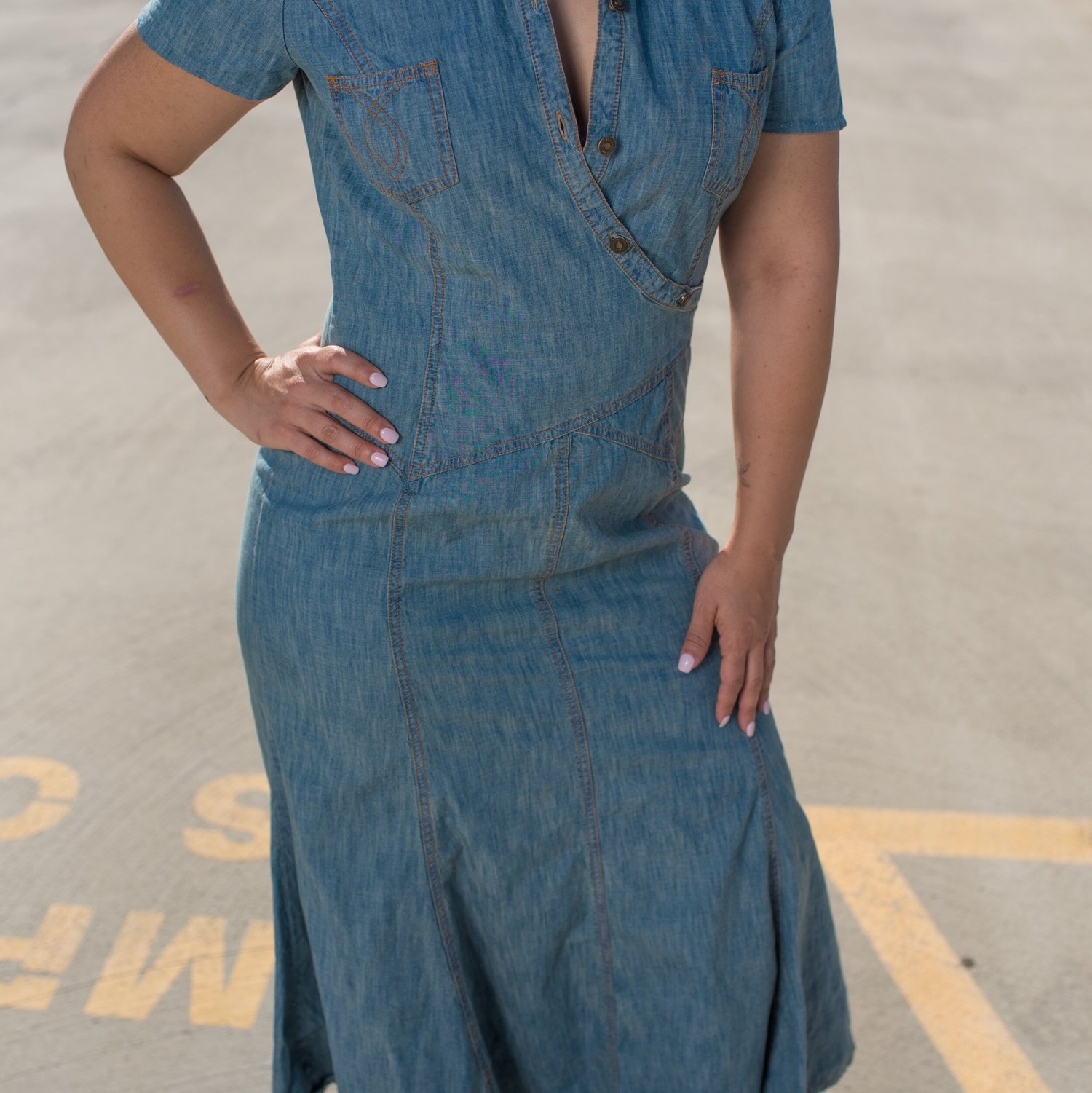 white christmas dresses 90s/Y2K Denim Mini Dress – Kaitlyn's Vintage Closet main image 1