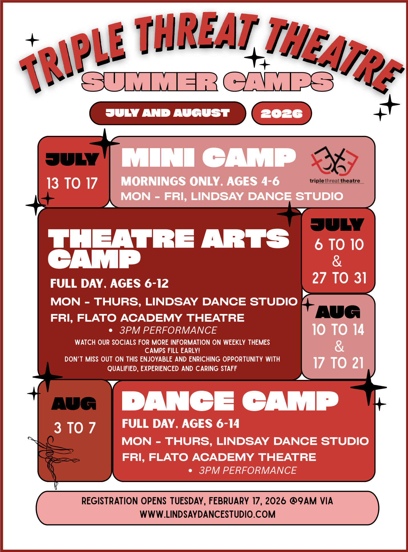 A teaser of triple threat theatre's summer camp offerings