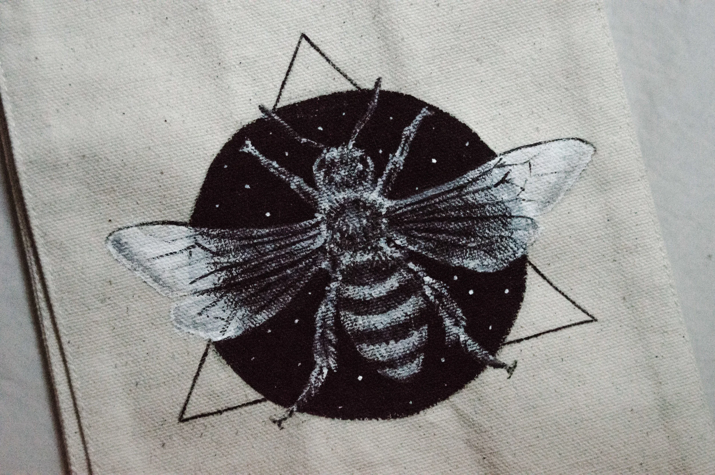 Save the Bees Hand Painted Canvas Tote by Vagabondary
