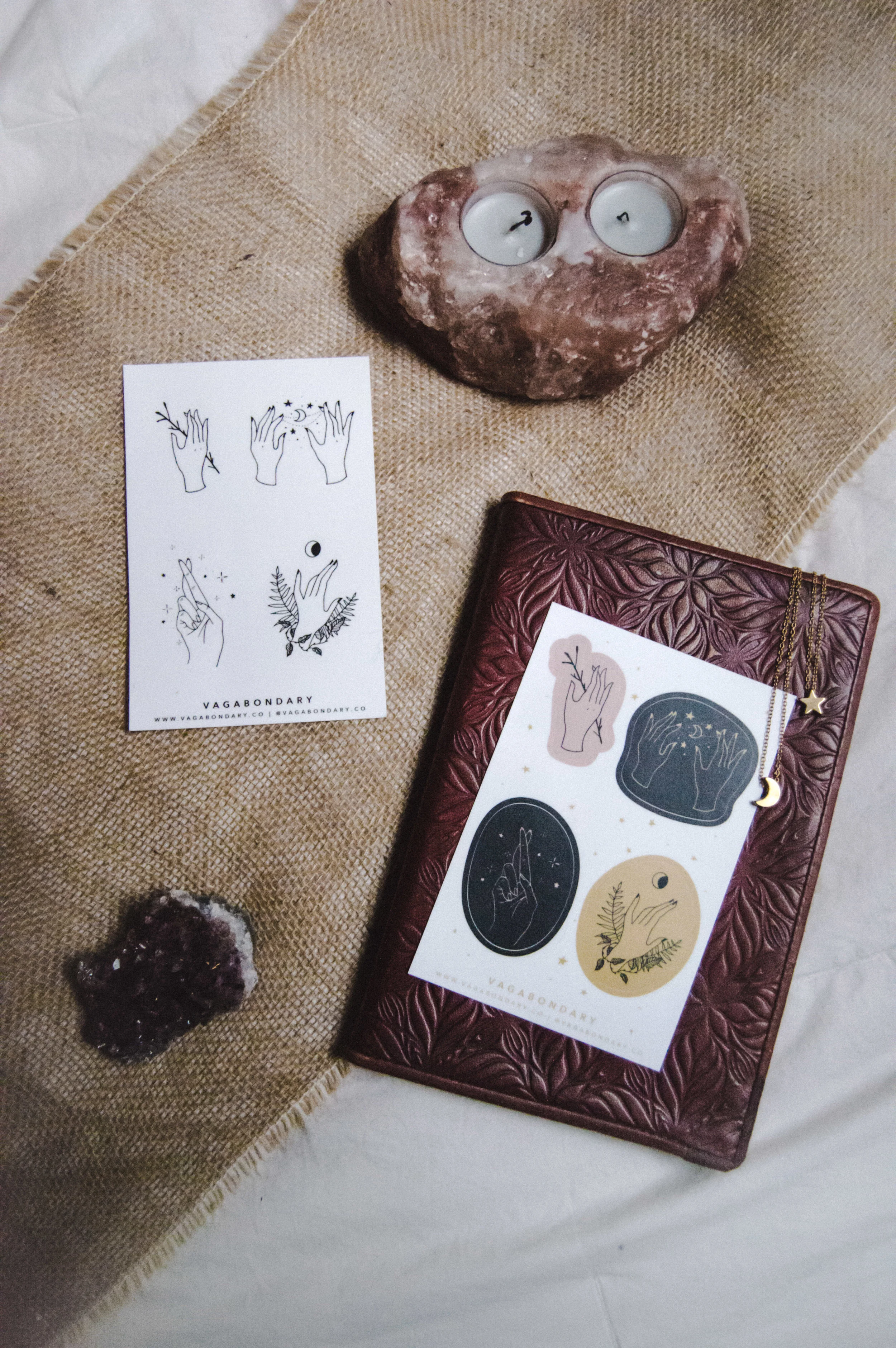 Illustrated Hands Sticker Sheet from Vagabondary