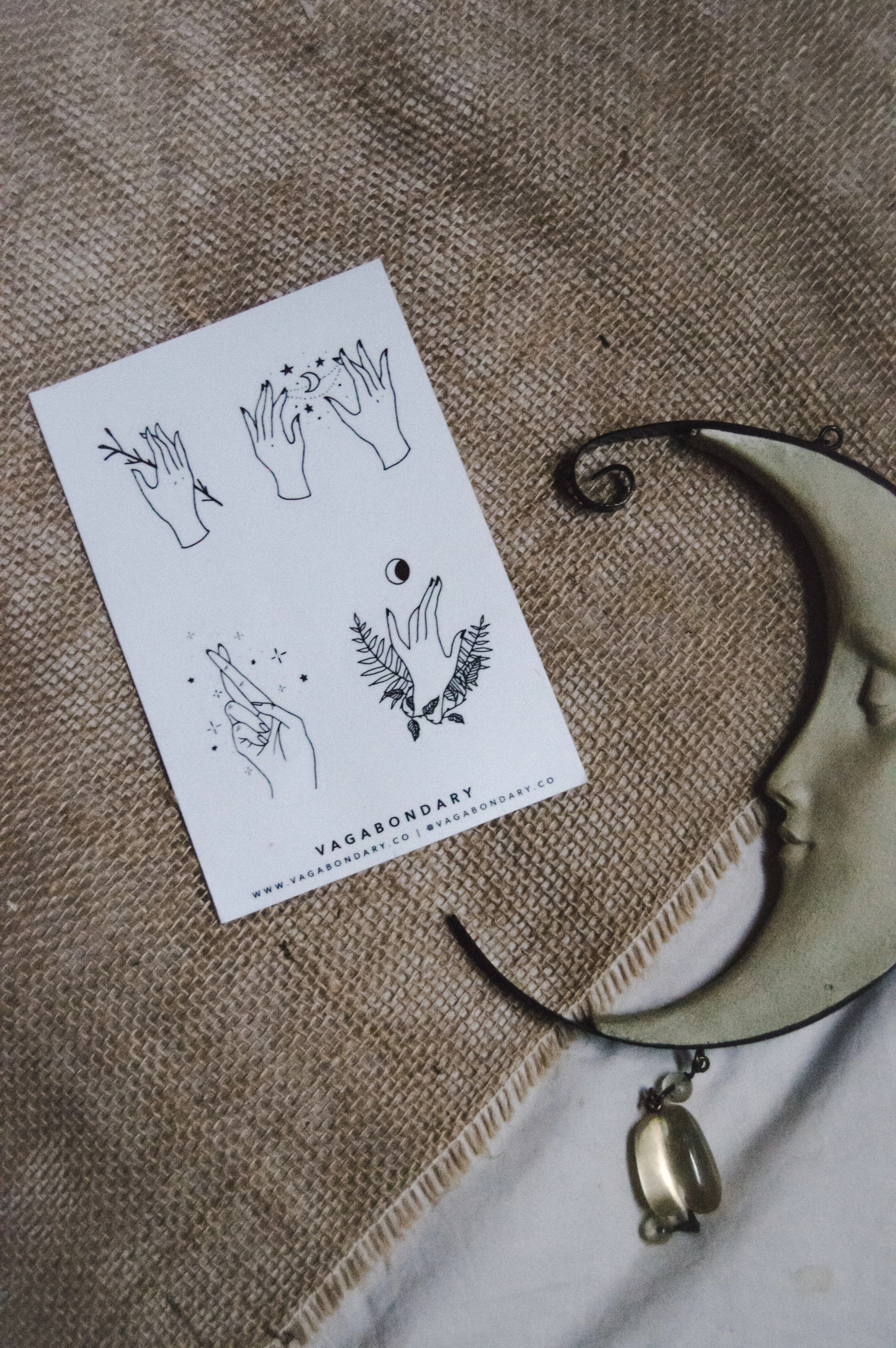 Illustrated Hands Sticker Sheet from Vagabondary
