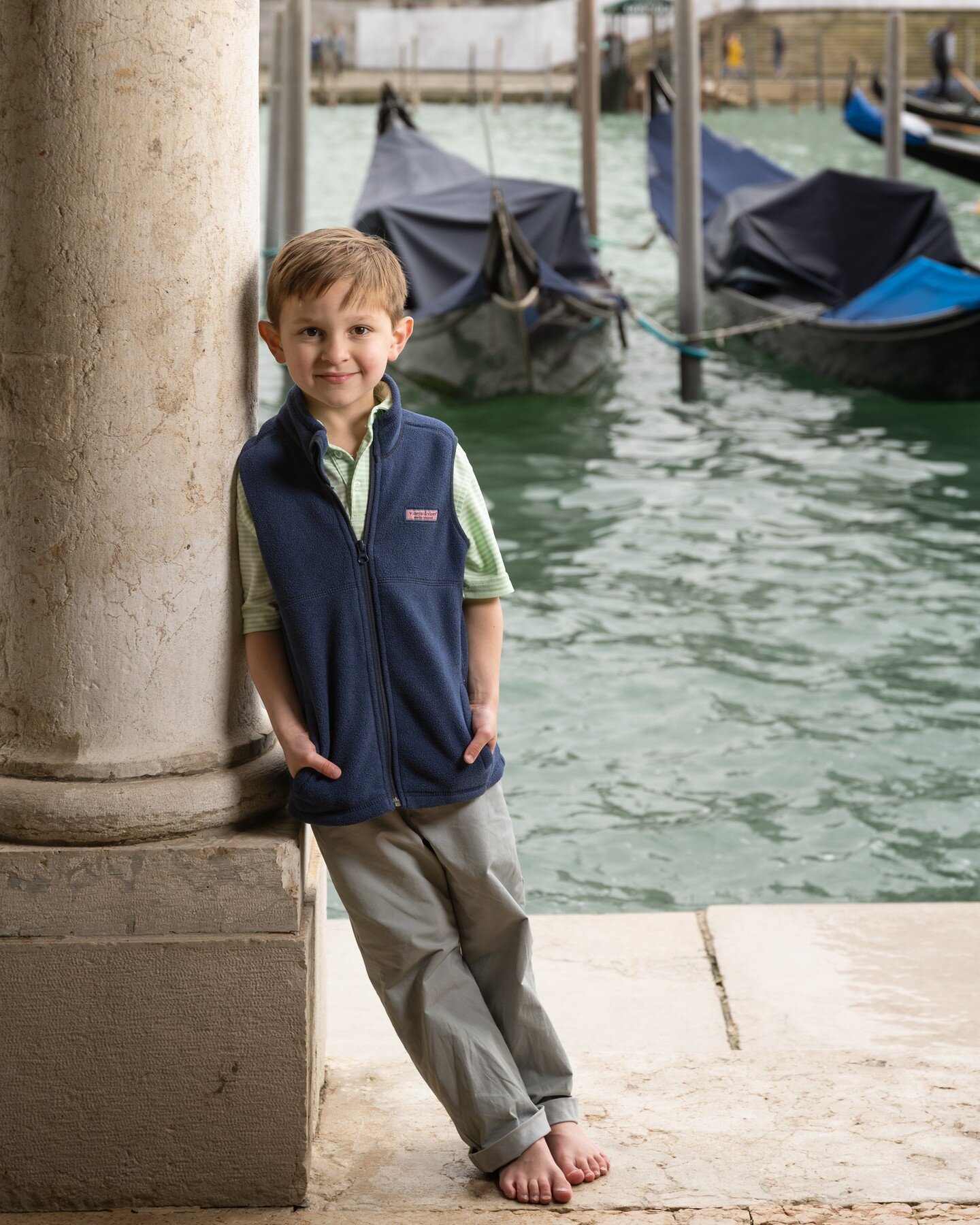 I always love to try and get at least one good portrait of each of my kids when we're on a trip (it doesn't always happen!). This spring break, since we were in such a beautiful location, I had my boys pose for pictures very quickly on Easter morning