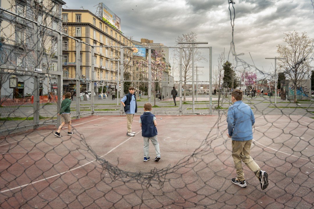 One of my favorite memories from our spring break trip to Italy. My boys will find a soccer pitch literally anywhere.😆 This was a sport court right outside of the train station in Naples. They didn't even have a ball, but they played a game somehow 