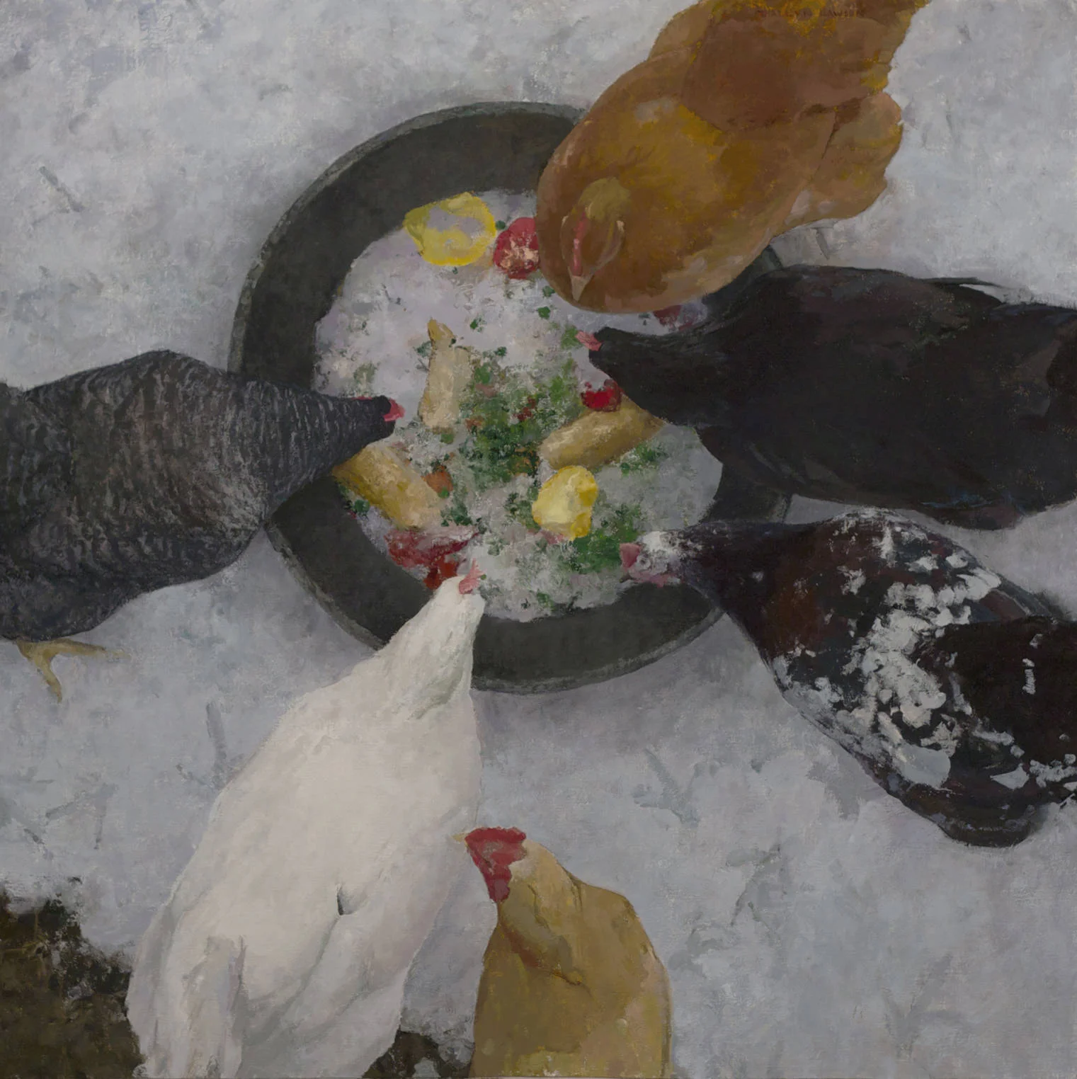 “Christmas Dinner” oil on linen, 30 x 30 in., 2014