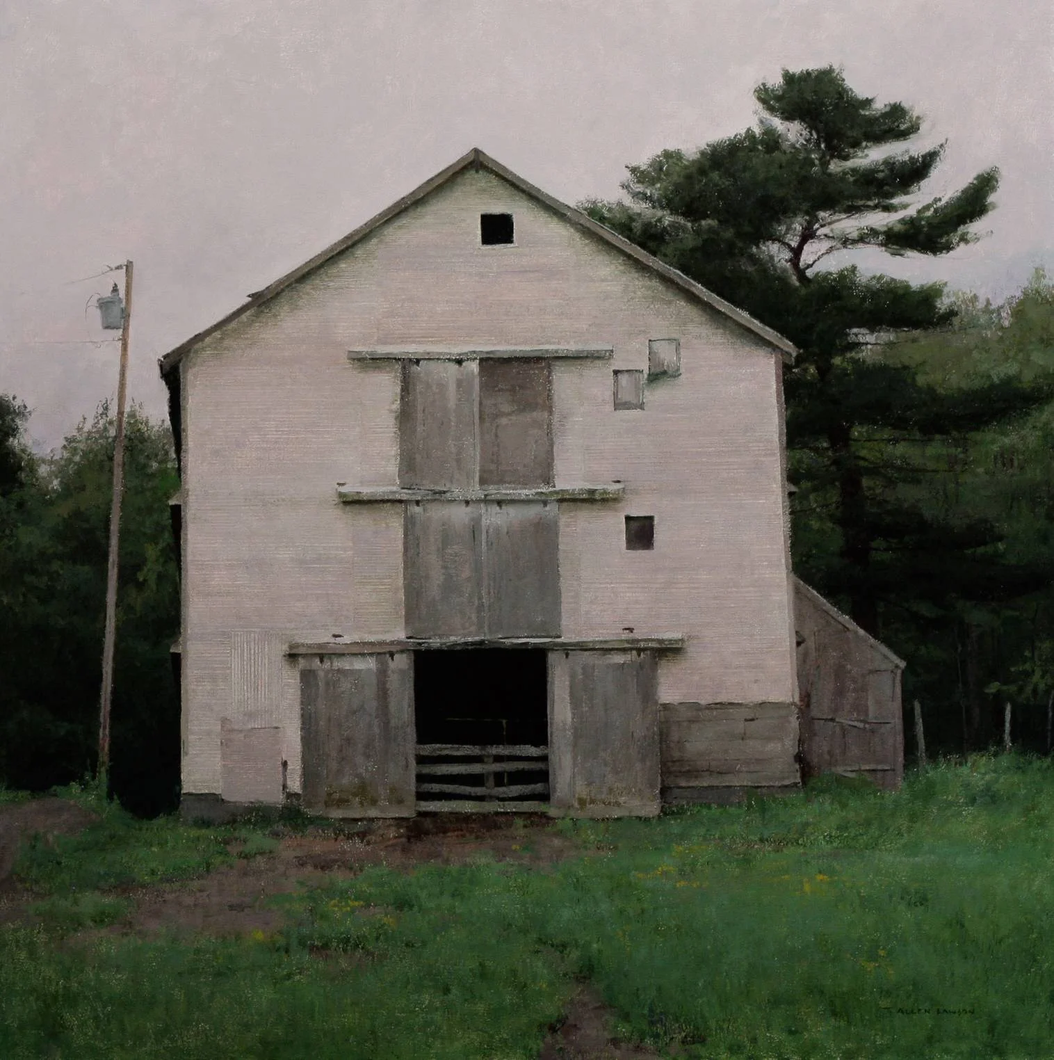 “Feathers to Feed” oil on linen, 30 x 30 in., 2011