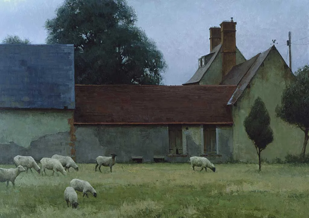 “Northwest of Giverny” oil on linen, 30 x 46 in., 2001