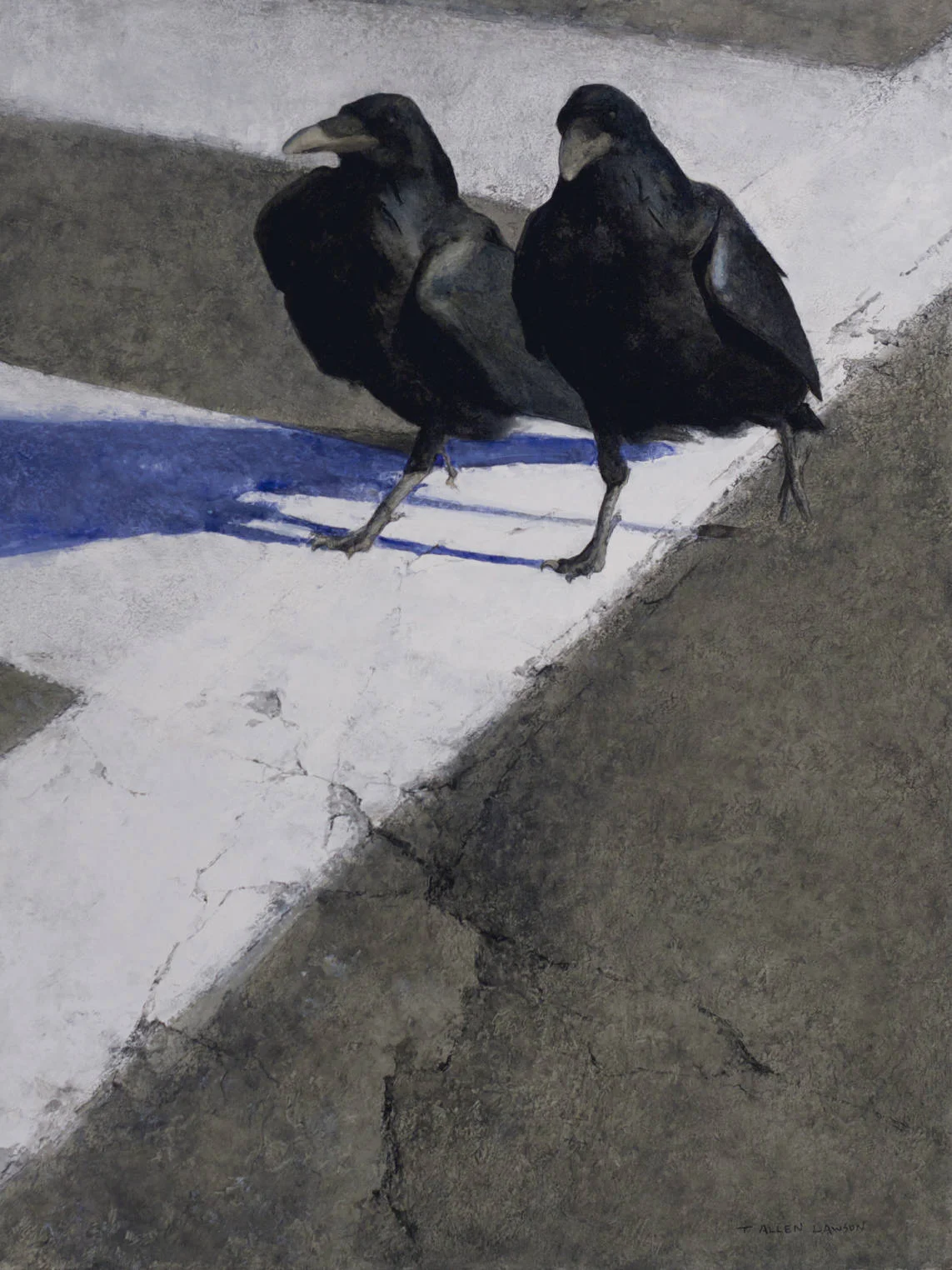 The Crosswalk, watercolor, gouache, graphite, ink & colored wax on Twinrocker handmade paper, 24 x 18.25 in.