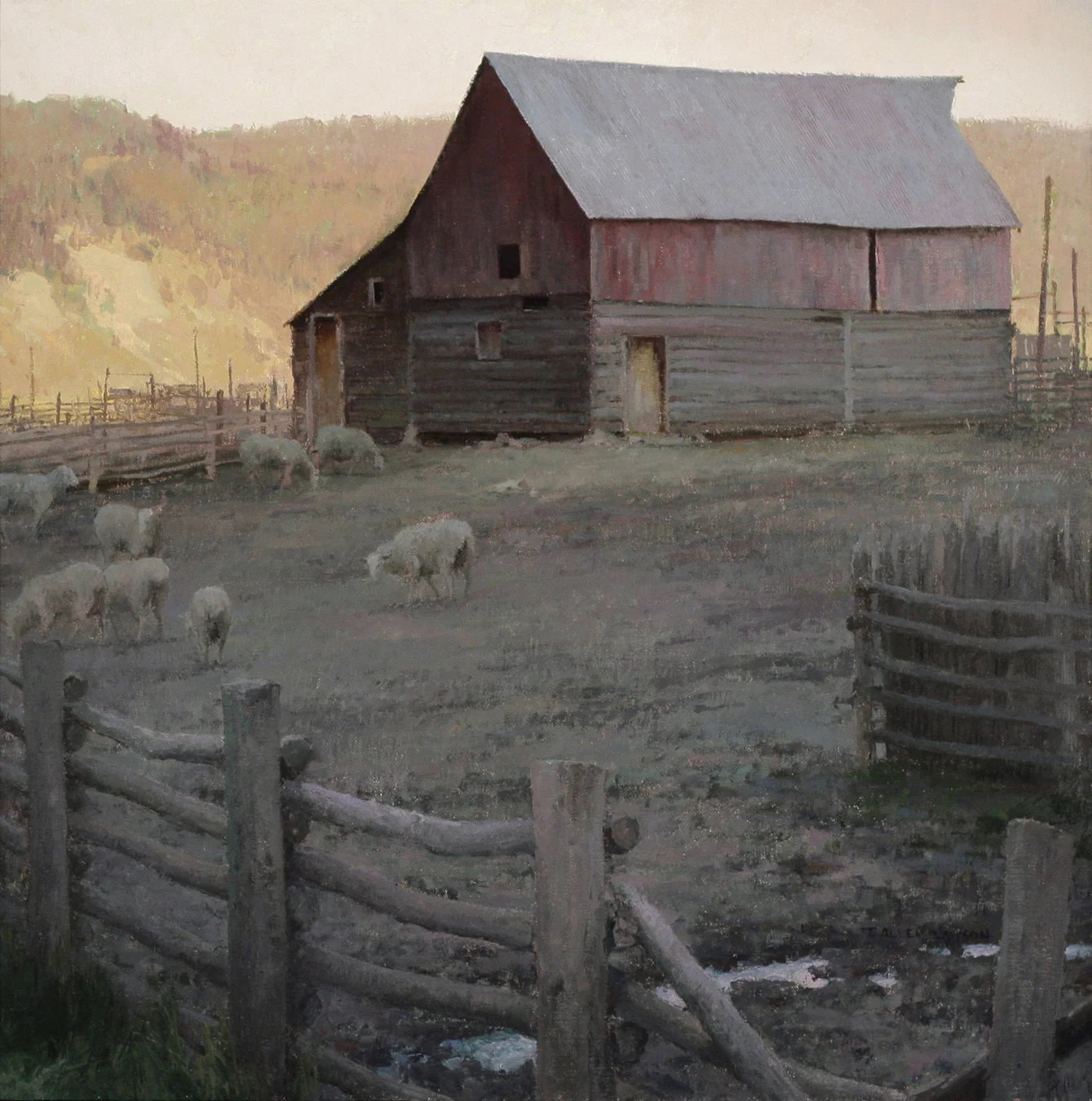 Corralled, oil on linen, 25 x 25 in.