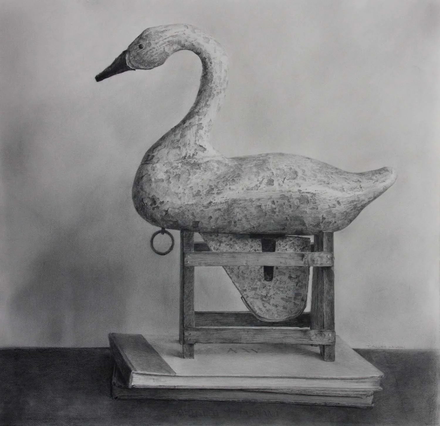 Retired, graphite on paper, 28 x 28.5 in.