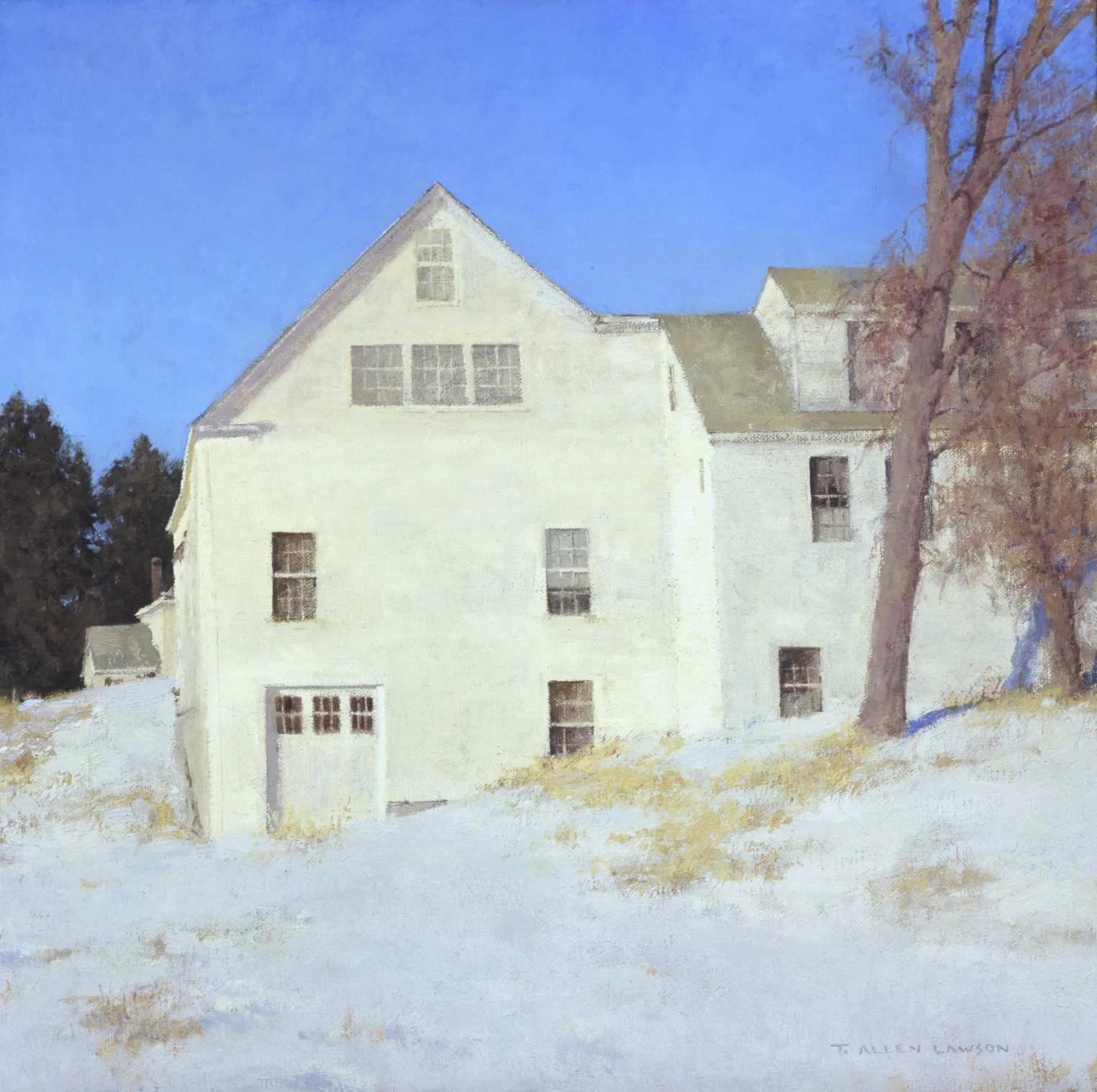 Maine Vernacular, oil on linen, 18 x 18 in.