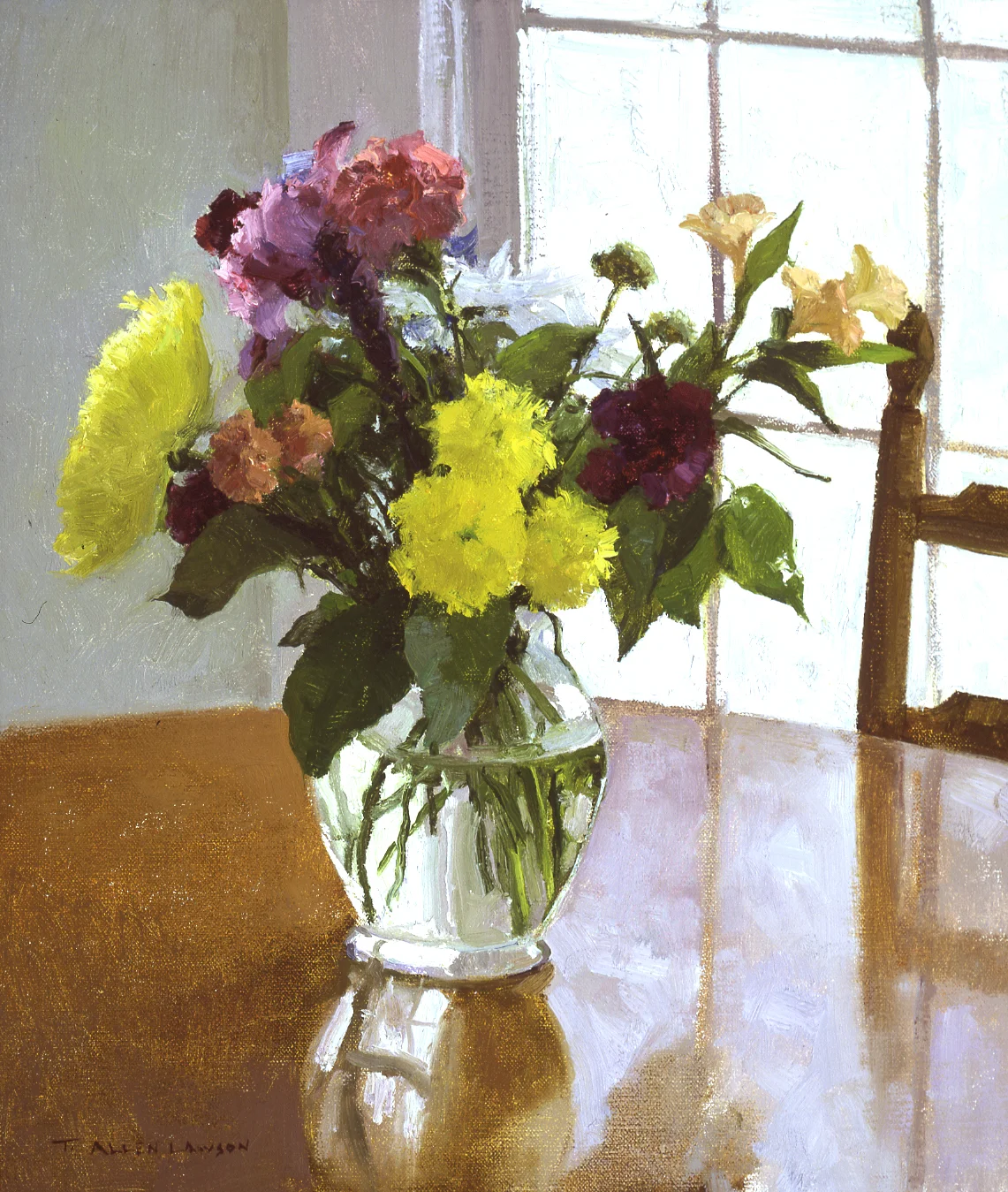 Breakfast Table Bouquet, oil on linen, 16 x 14in. Collection of John and Nancy O'Shea