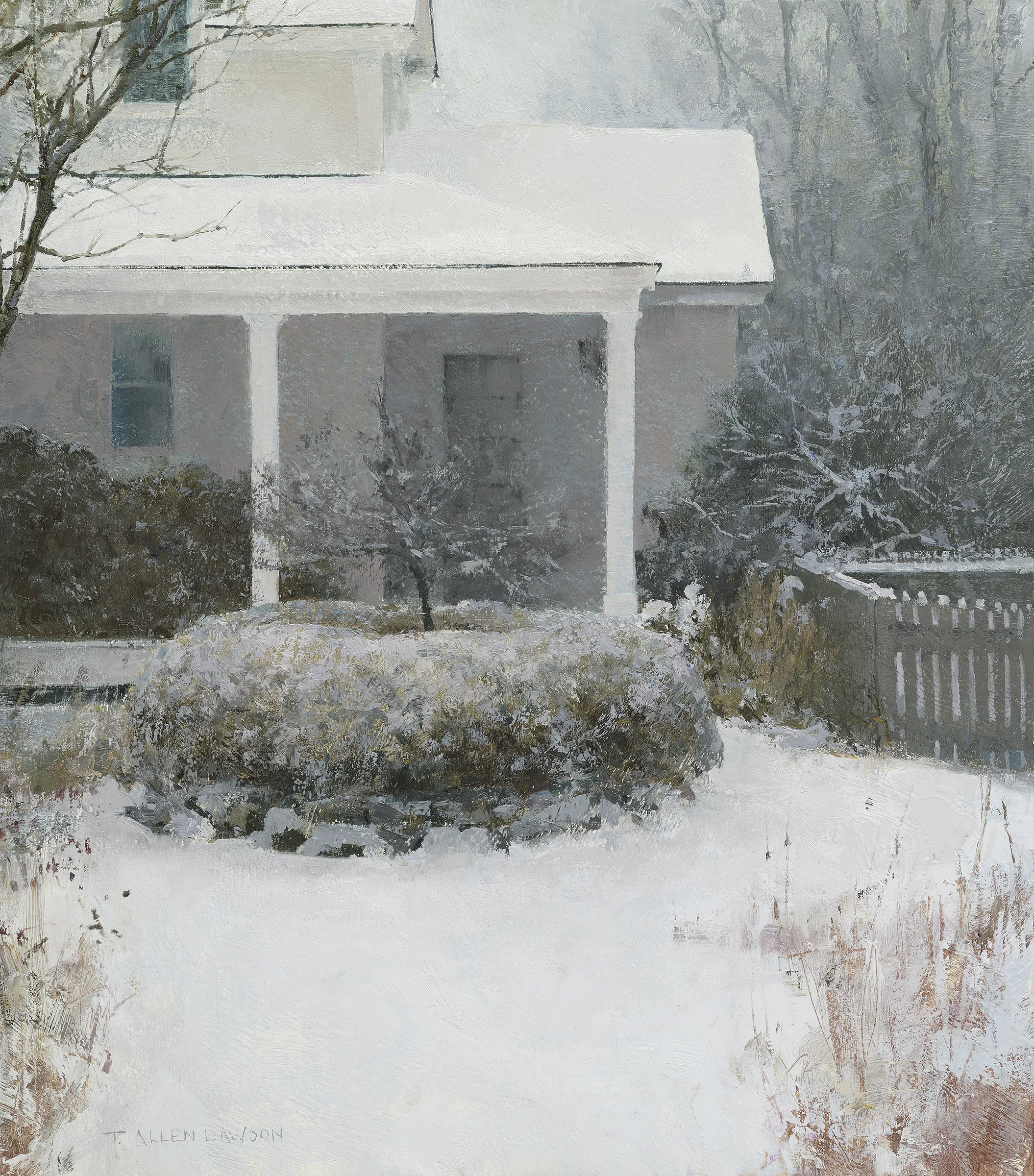 "Winter's Walk" oil on panel, 15.75 x 14 in., 2017
