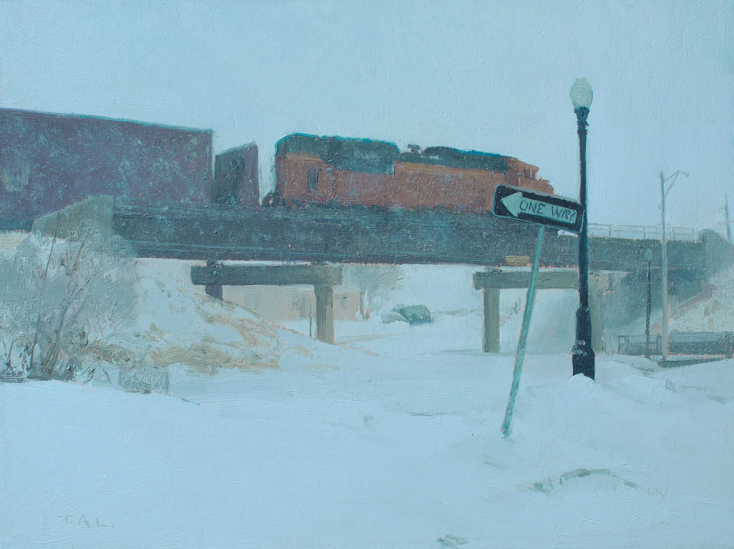 One Way, oil on panel, 9 x 12 in.