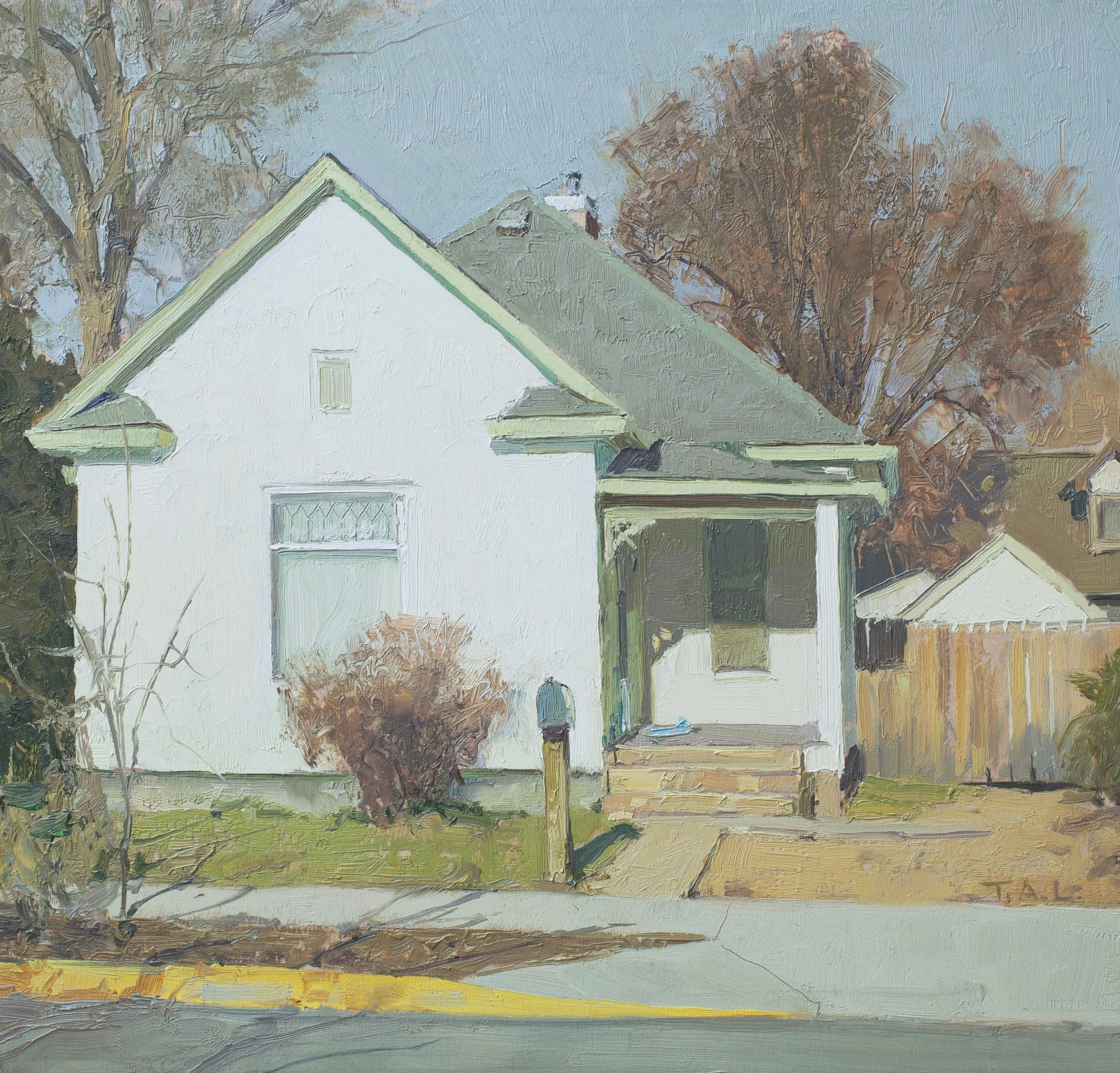 Morning Paper, oil on panel, 9.5 x 10 in.