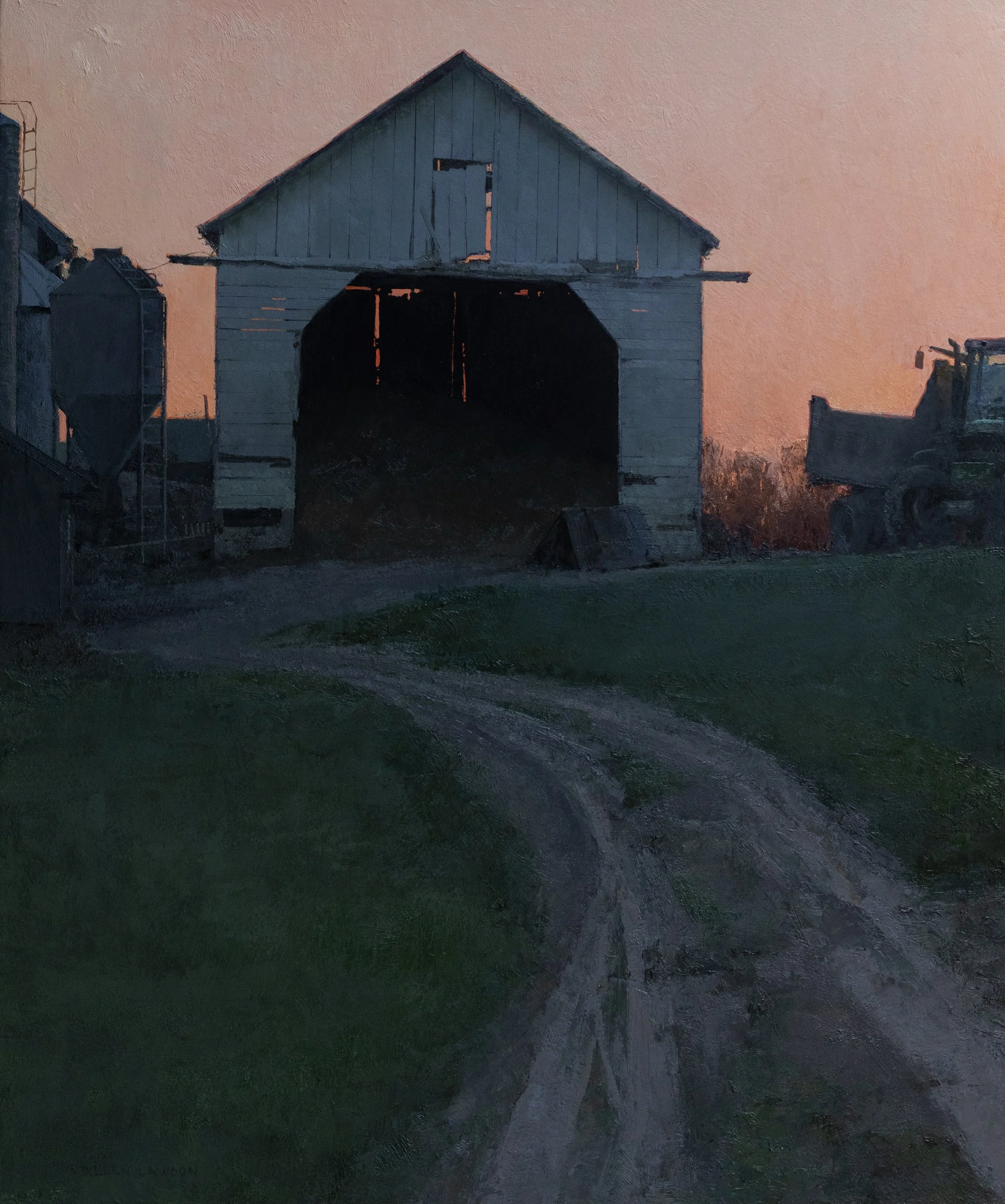 "End of Day" oil on linen m/o cradled panel, 30 x 25 in., 2024