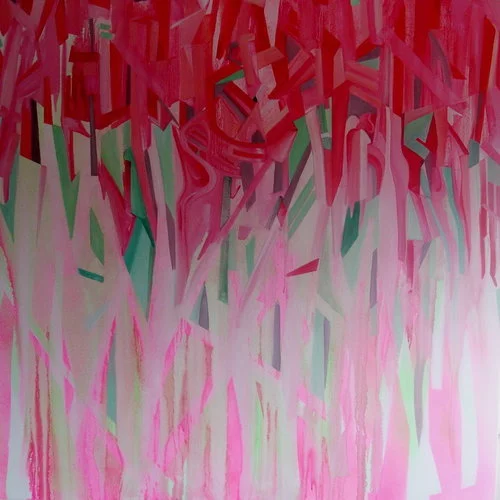  Oil and fluorescent paint on canvas. 150 x 150cm. 2008. 