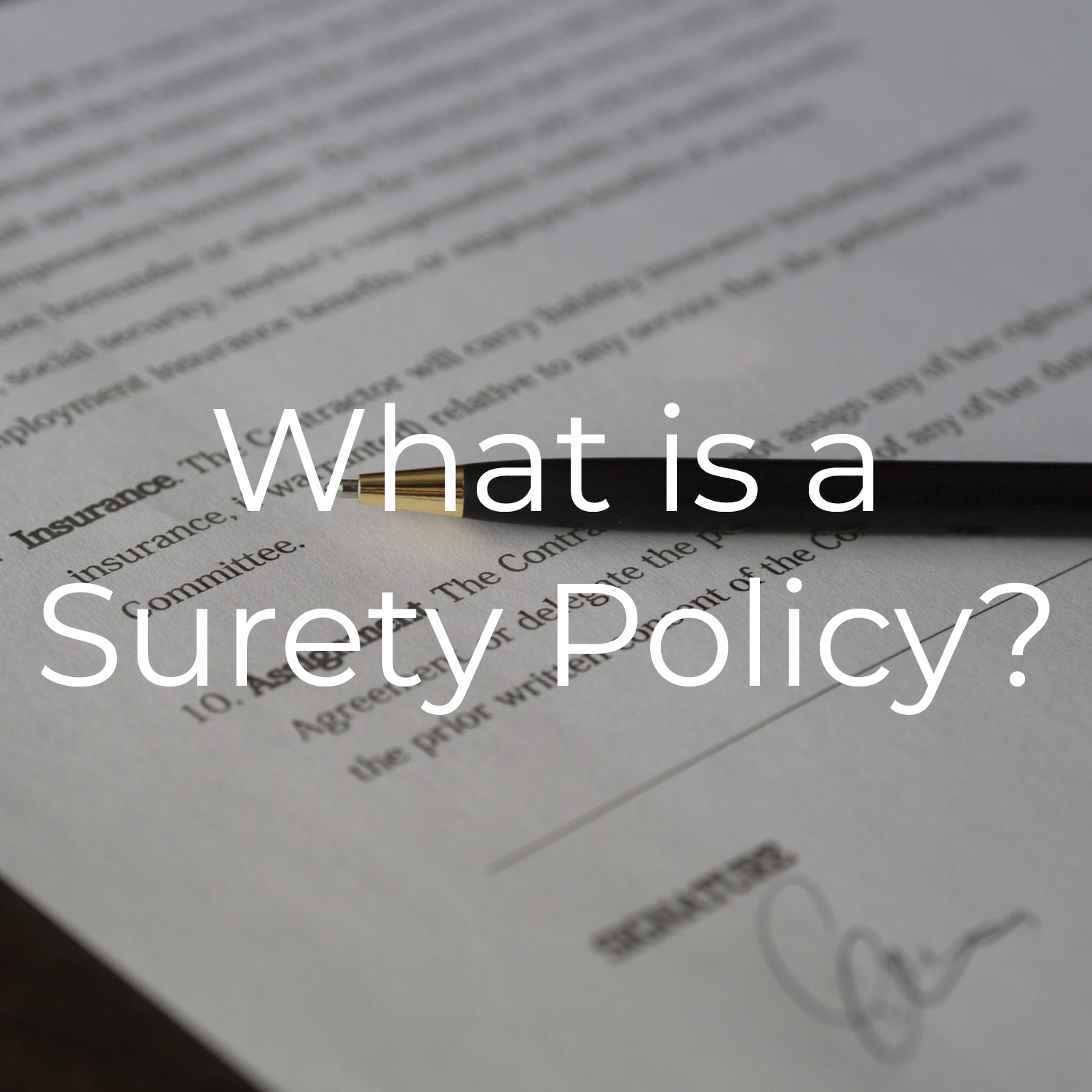 What is a Surety Policy?