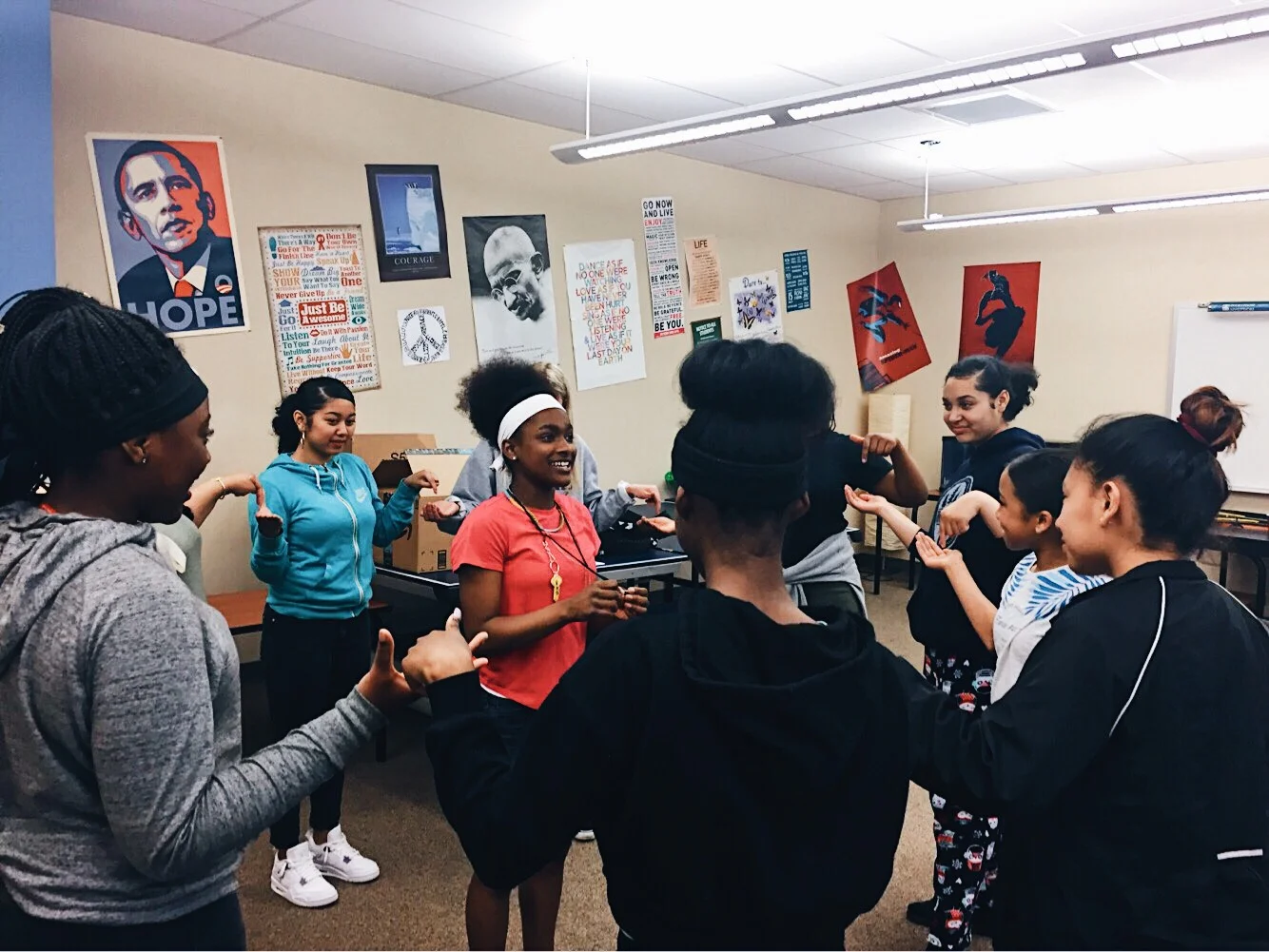 The 2018 Powerful Choices group doing an interactive activity