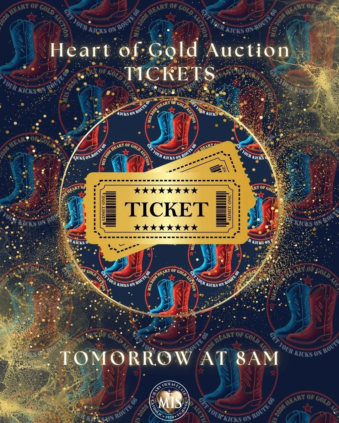 TOMORROW is the day!
Heart of Gold Auction tickets go on sale at 8:00 AM and we can&rsquo;t wait to Get Our Kicks on Route 66 with you on January 31, 2026 at Brookhaven.

Saddle up for:
&bull; Welcome Reception
&bull; Three-Course Dinner
&bull; Drink