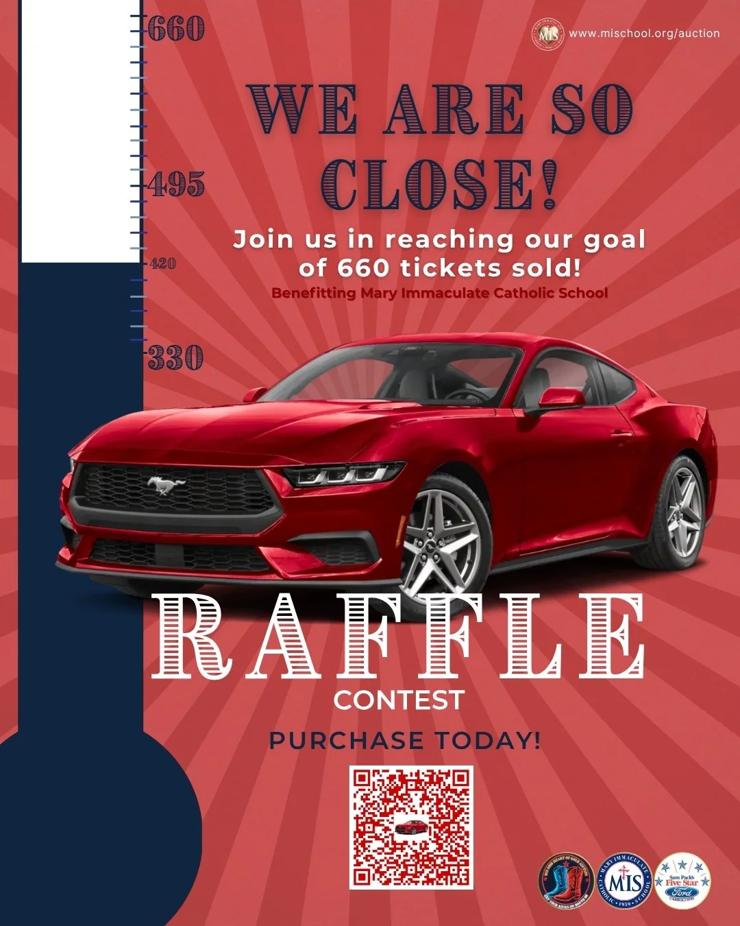 🚨 RAFFLE UPDATE! 🚨 Mustangs&hellip; y&rsquo;all SHOWED UP this weekend! 🤠✨
We have officially sold 420 raffle tickets &mdash; which means there are only 240 tickets left until we are completely sold out! 🎉🎟️Once we hit 660&hellip; that&rsquo;s i