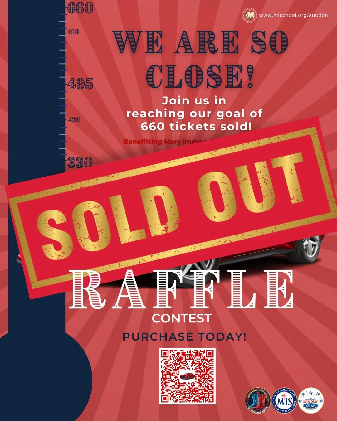 💛 MIS Family&hellip; THANK YOU! 💛

We are overjoyed to share that our Heart of Gold Raffle is officially SOLD OUT! Every one of the 660 tickets has been claimed &mdash; and it&rsquo;s all because of you.

Your generosity, enthusiasm, and unwavering