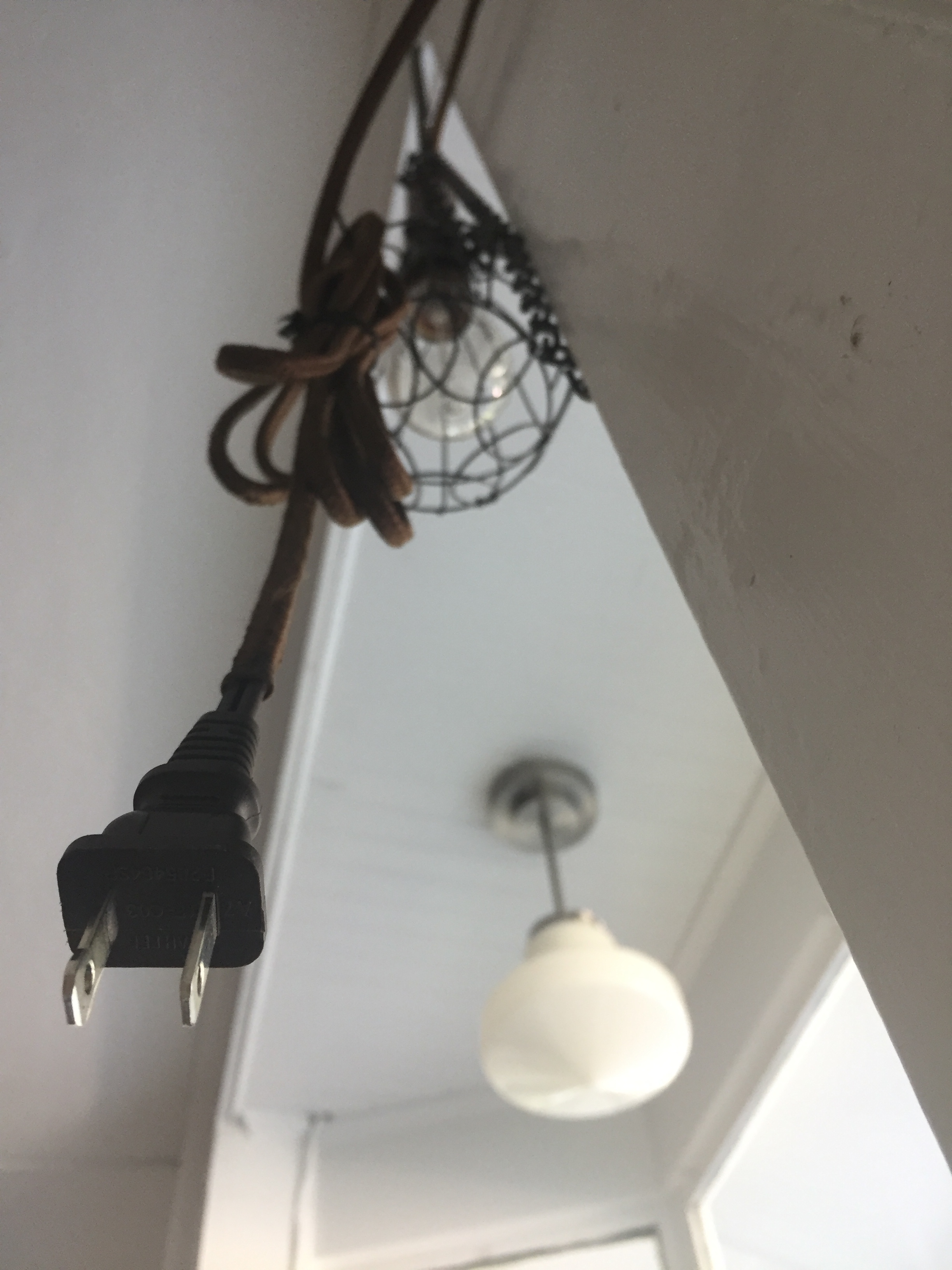 OK, the light s is hung. Now where is the outlet?