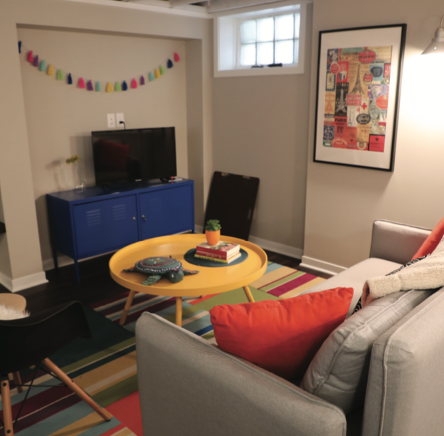 Rachel Dickinson’s new finished basement.