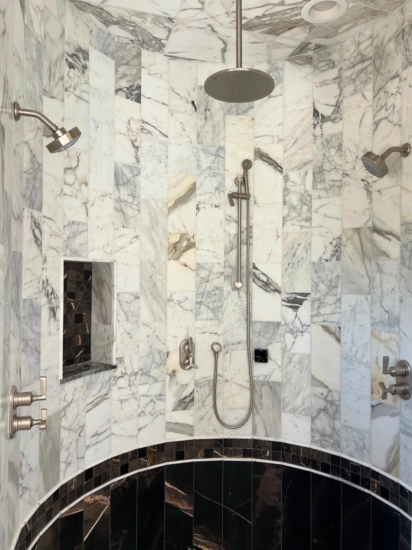 From concept to completion - 
Swipe for a peek behind the scenes which shows our elevations from back in 2024 that brought our vision to life 
&bull;Interior Design: KAM Interiors 
&bull;Builder: Builders Trademark 
&bull;Tile: Craftsman Court Cerami