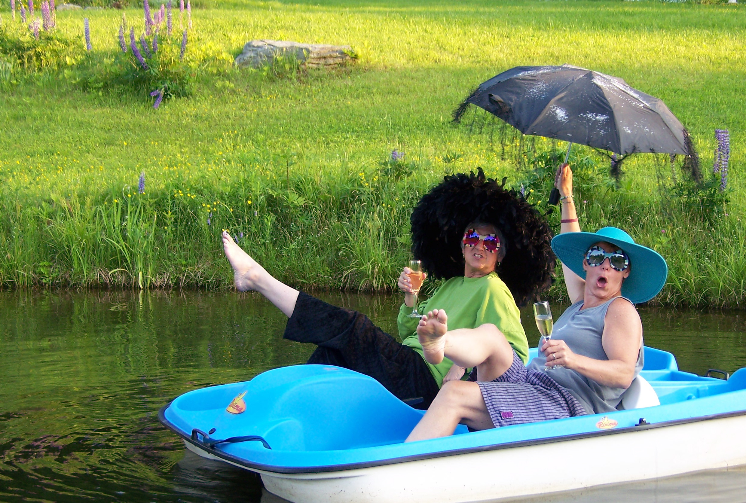 Sewall and Ellen, out for a paddle on the pond, Cambridge, VT