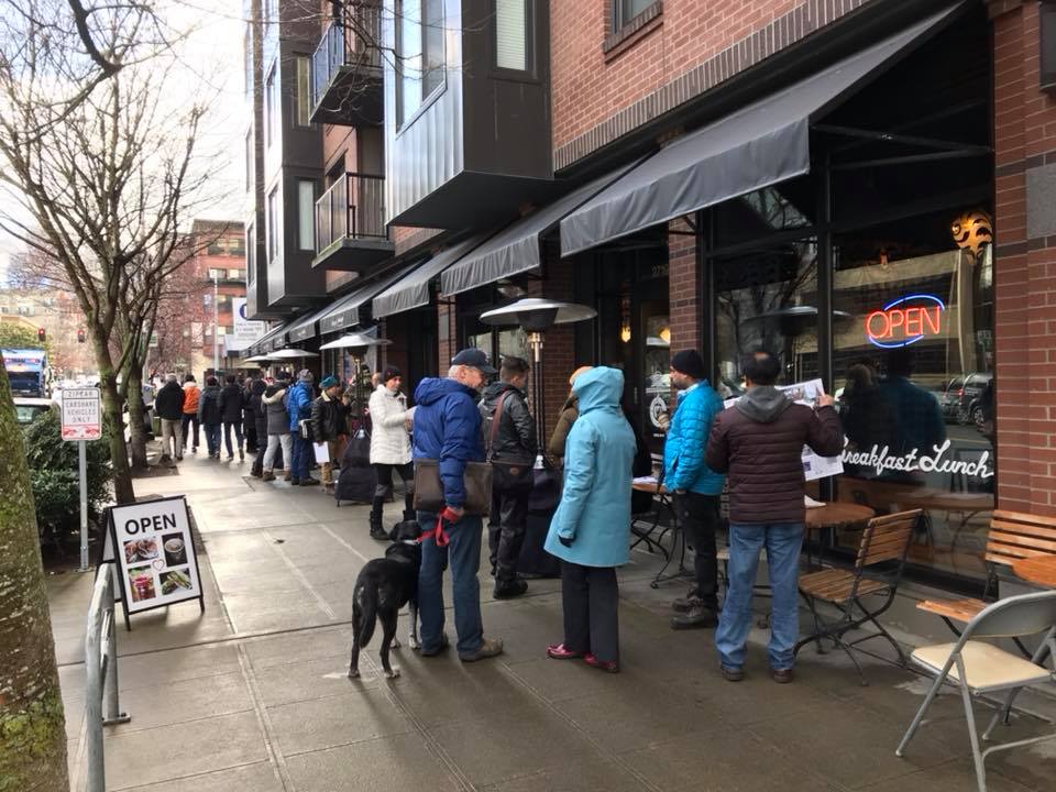Brokers and prospective buyers arrived well in advance of the event, with some staying overnight to secure their position in line.