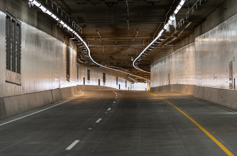 PICTURED ABOVE AND BELOW: Alaskan Way Viaduct and Highway 99 tunnel. After the tunnel is finished, crews will close the Alaskan Way Viaduct for several weeks to realign the highway to the tunnel.