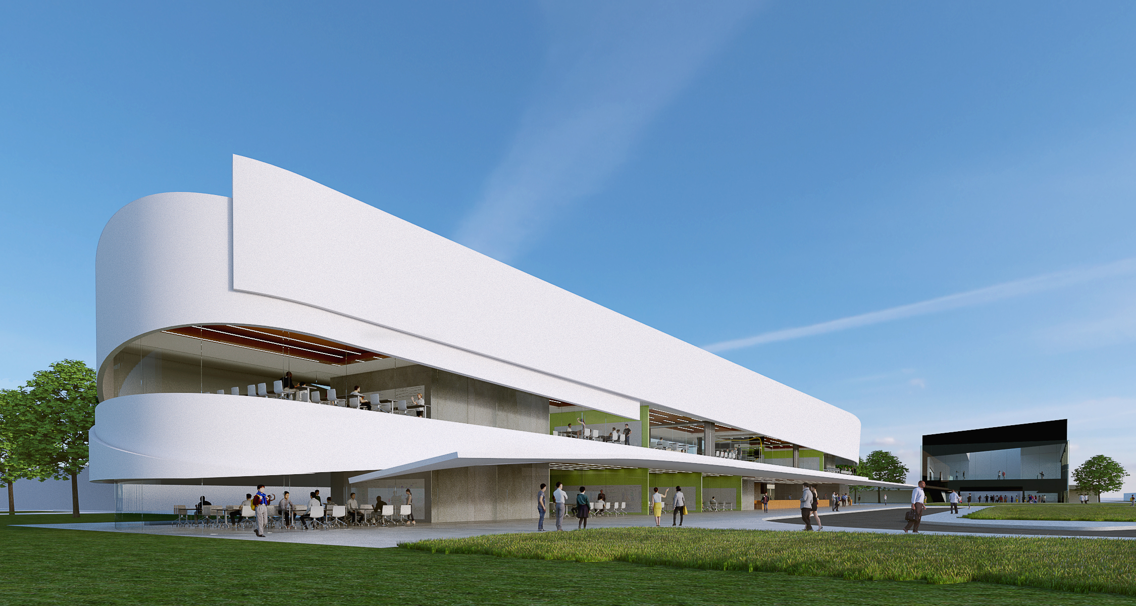 Magnolia High School Center for Excellence Phase 1 Classroom Building. The Anaheim Union High School District recently founded the first public high school level cyber security program in the nation on this campus.