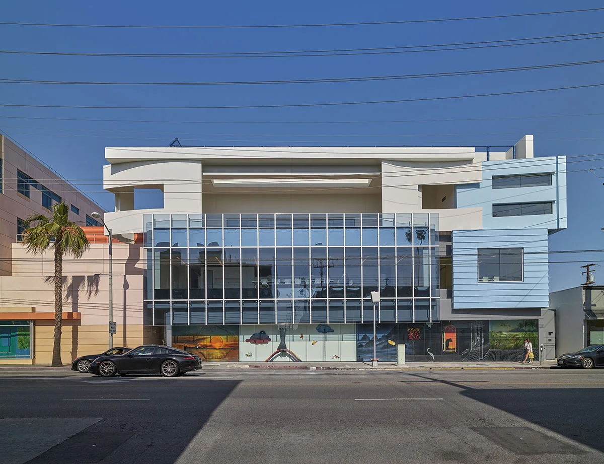 Newly completed building in the Center for Early Education Campus Redevelopment faces onto La Cienega Boulevard.