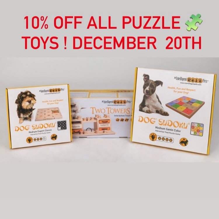 Celebrate our 12 days of savings with 10% off all @myintelligentpets dog 🐶 cat 🐈puzzle toys!  Today only! Valid on in-store purchase. 🐾🐶#12daysofchristmas #holidayseason #holidaypets #utahdogs #healthypets #sugarhouse #sugarhousestrong #sale #dog