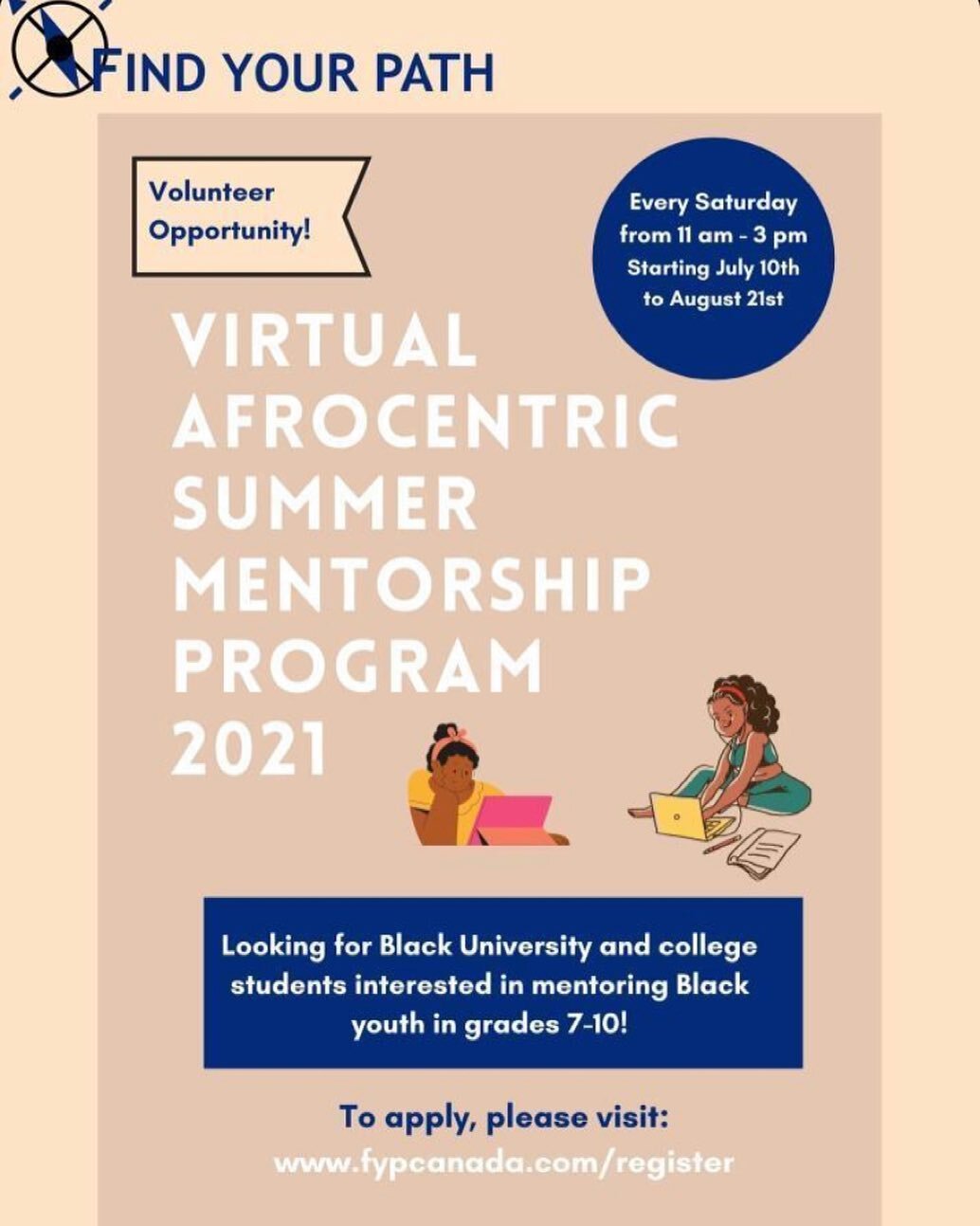 Looking for mentorship opportunities and experience? This is for you!

&quot;Find Your Path is a non-profit organization that creates programming to help Black youth to realize their academic potential. This year, FYP is running their fourth annual A