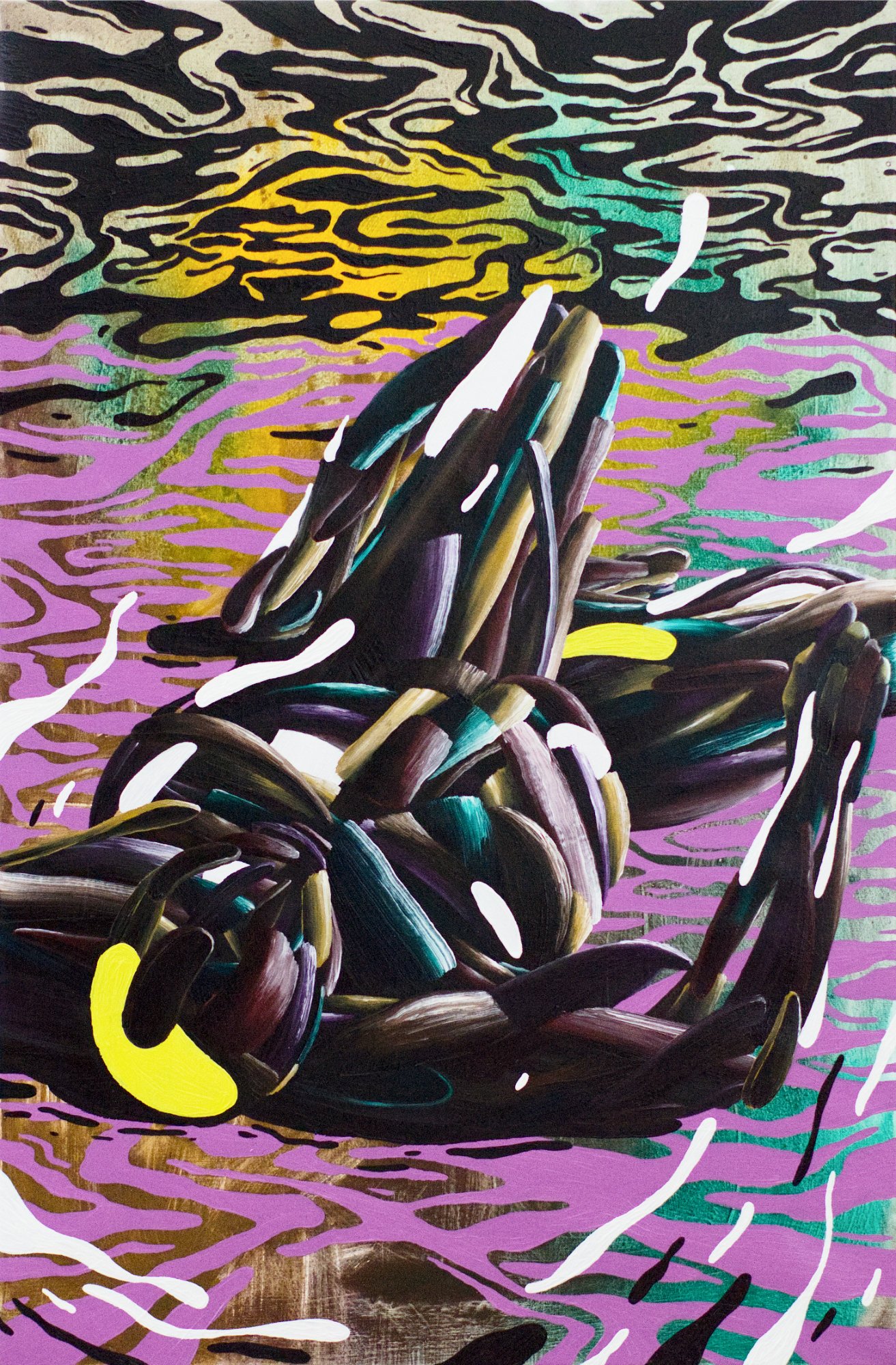  Eines Tages  2026 oil and pigmented resin on canvas 90 × 60 cm 