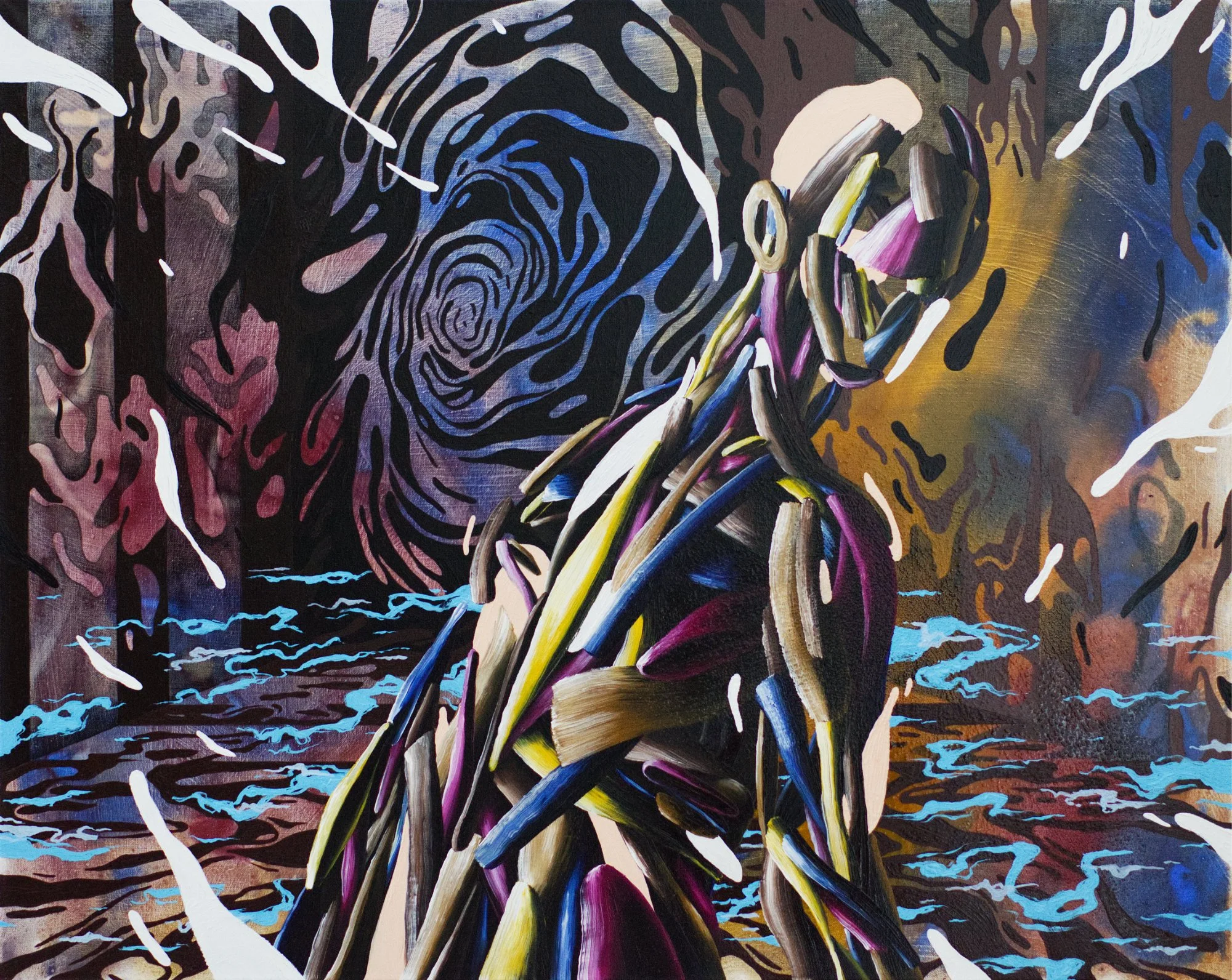  Schwellenraum  2026 oil and pigmented resin on canvas 80 × 100 cm 