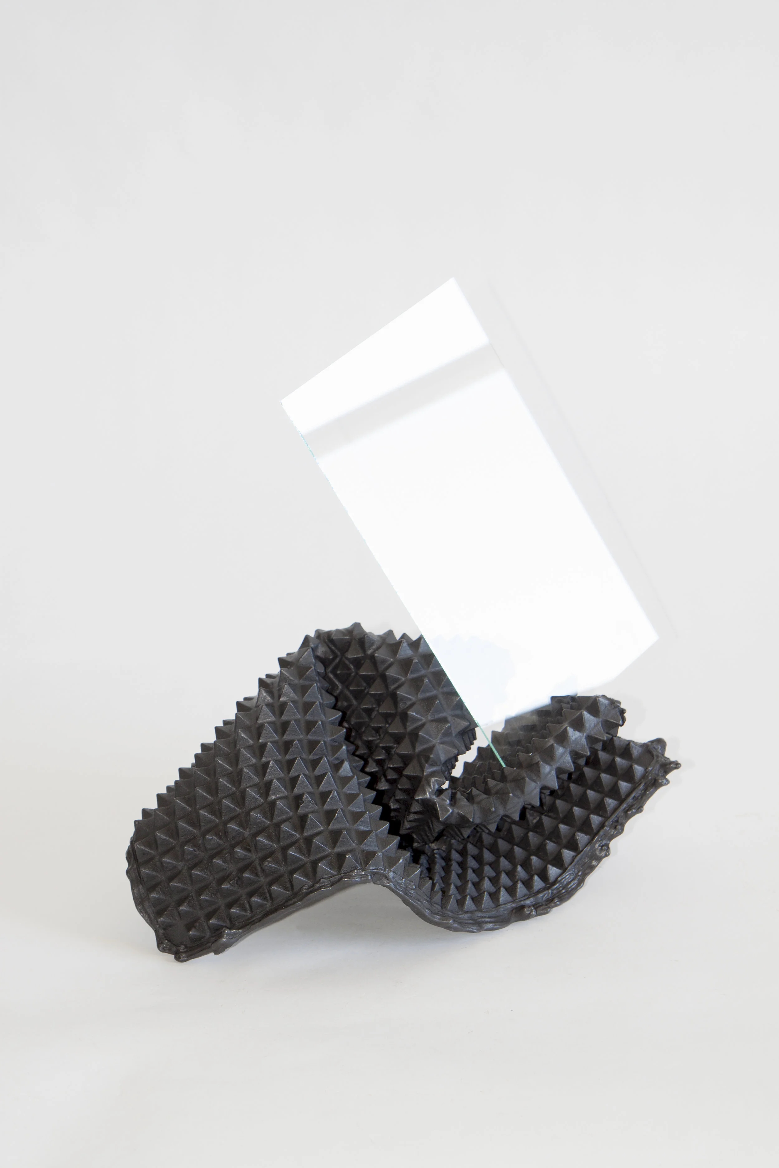 AMoCA Collection | Dark Nugget 1, 2017, cast iron and glass, 13" x 8" x 12"