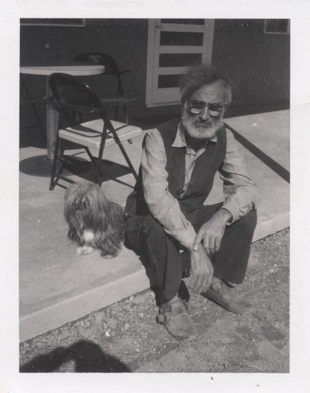 Milton Resnick with his Lhasa Apso Ping Pong