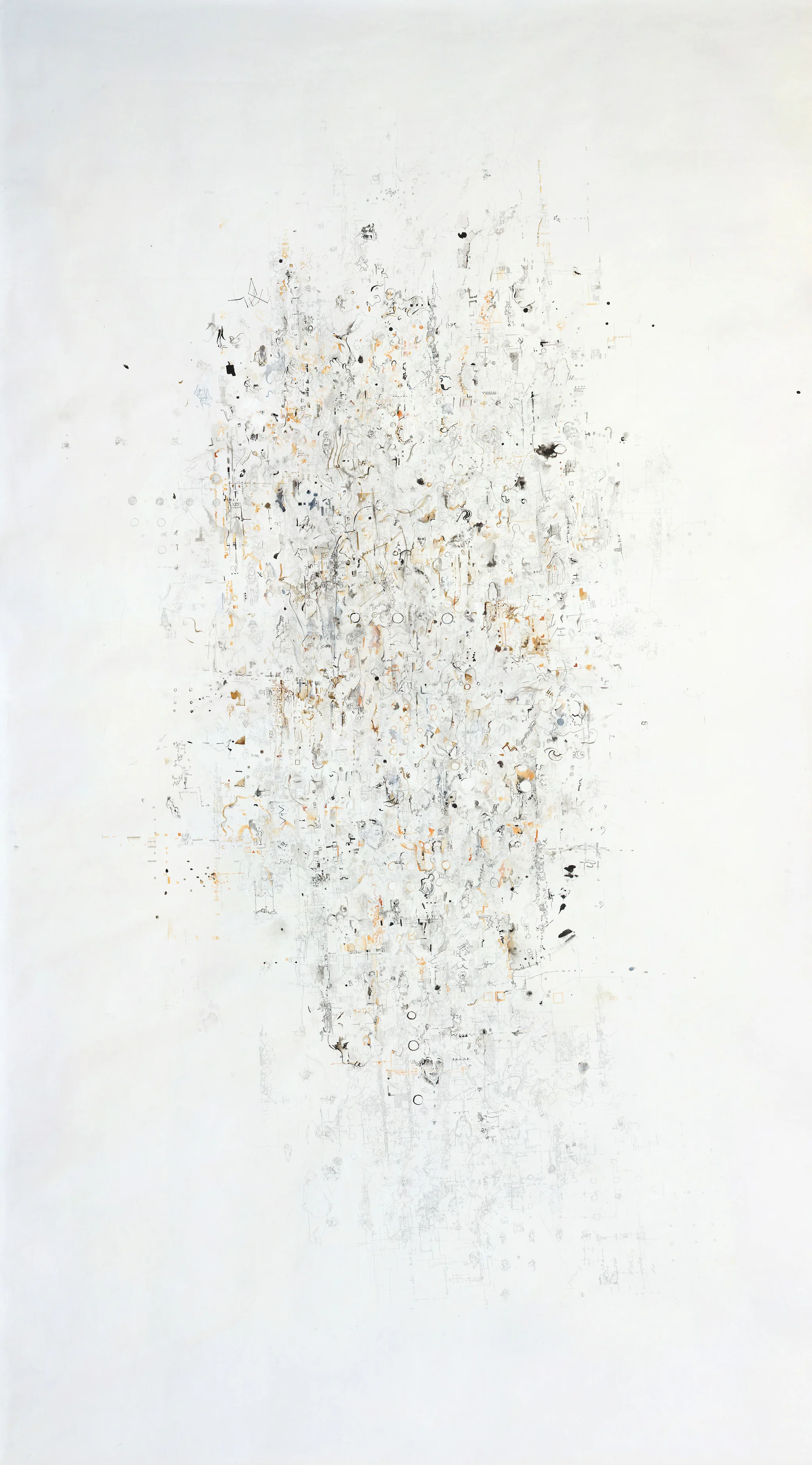 AMoCA Collection | 22 Years (with Annotations at 32 Years) , pen, pencil, ink, and gouache on paper, 101" x 60", 2001-2012