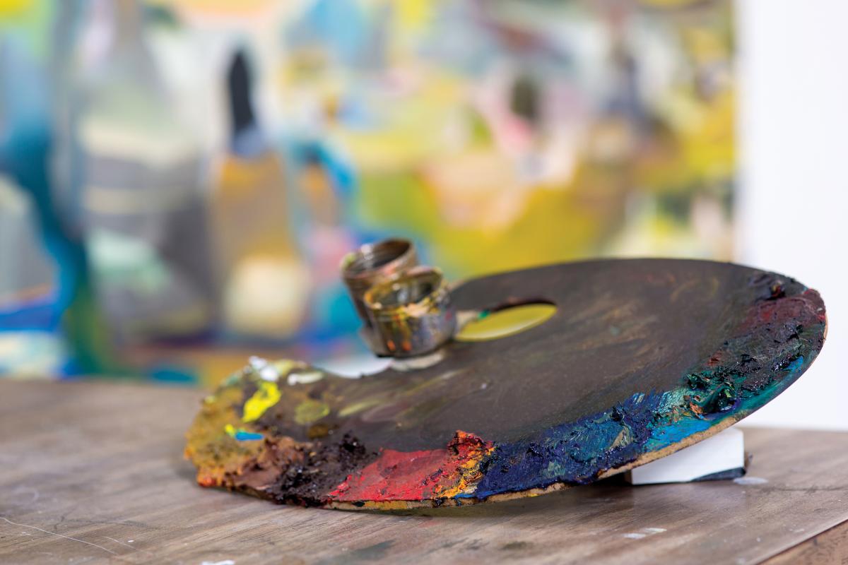 Photo by Jennifer Coats | Roswell artist-in-residence Conor Fagan's palette.