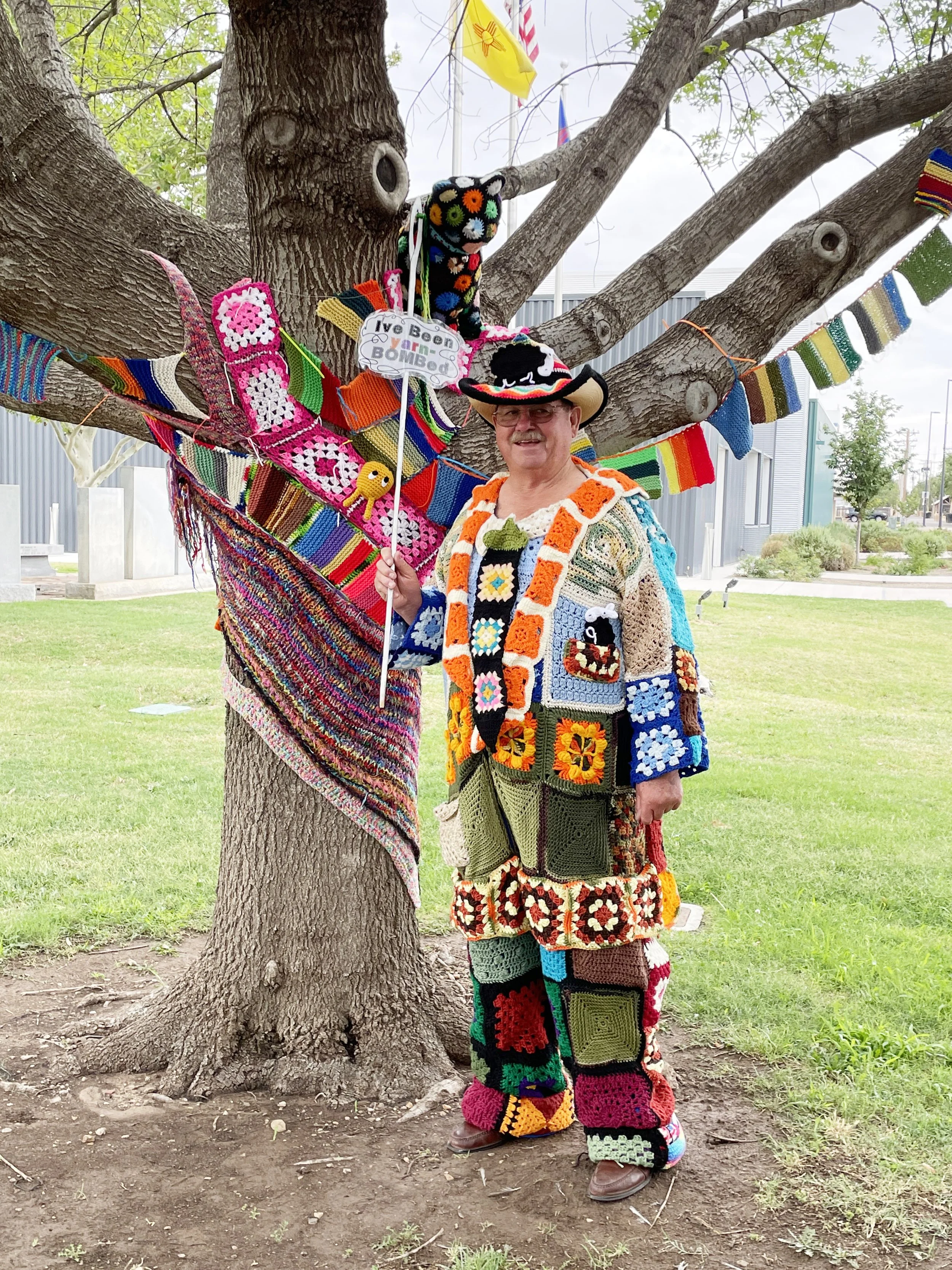 AMoCA Director Yarn Bombs Mayor