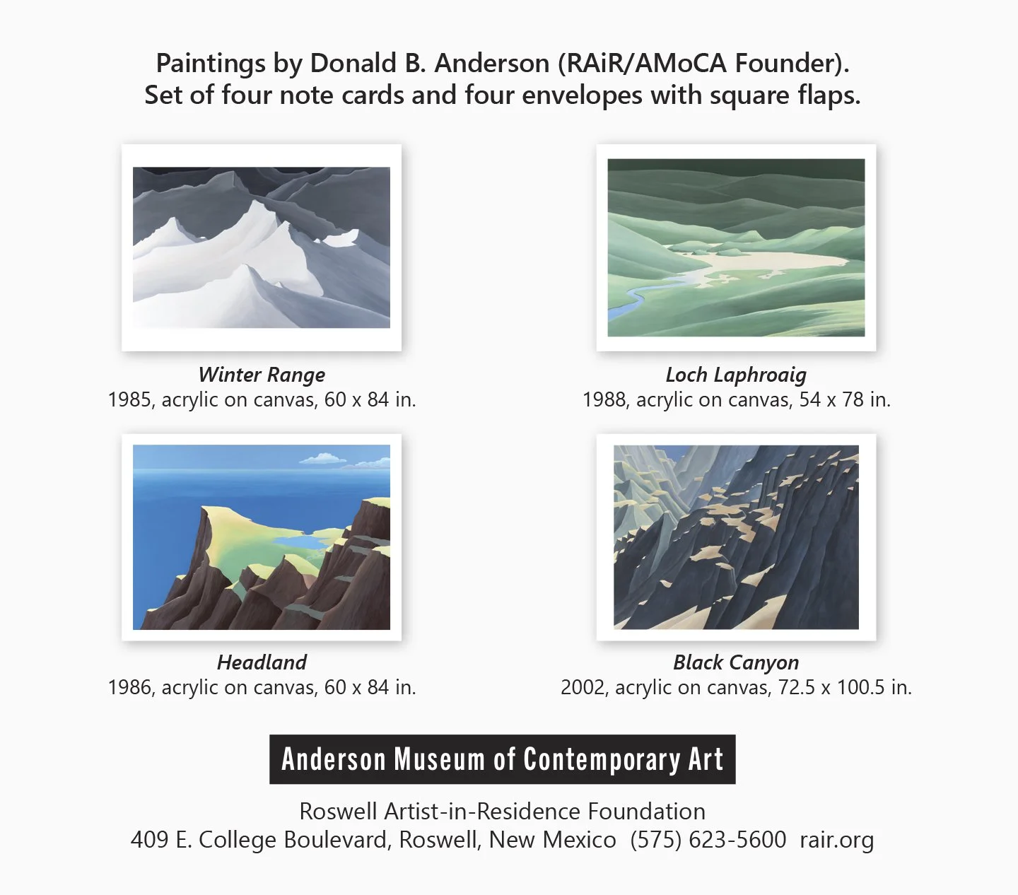 Donald B. Anderson Notecards, Set of Four