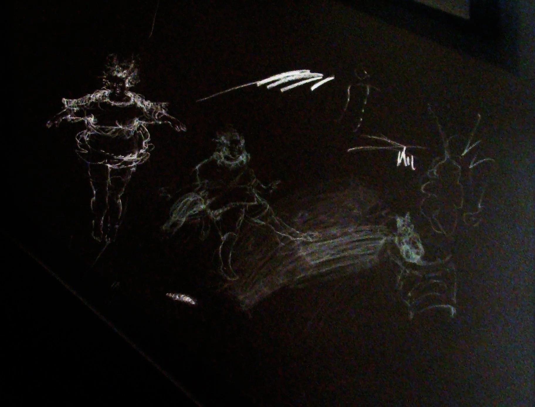 Crossing the Line, 2010, pastel, graphite on paper, 22 x 30 in.