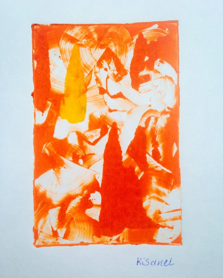 A print made by Kisanet, one of the young artists, as a gift for the author. Photo: Karen Frances Eng