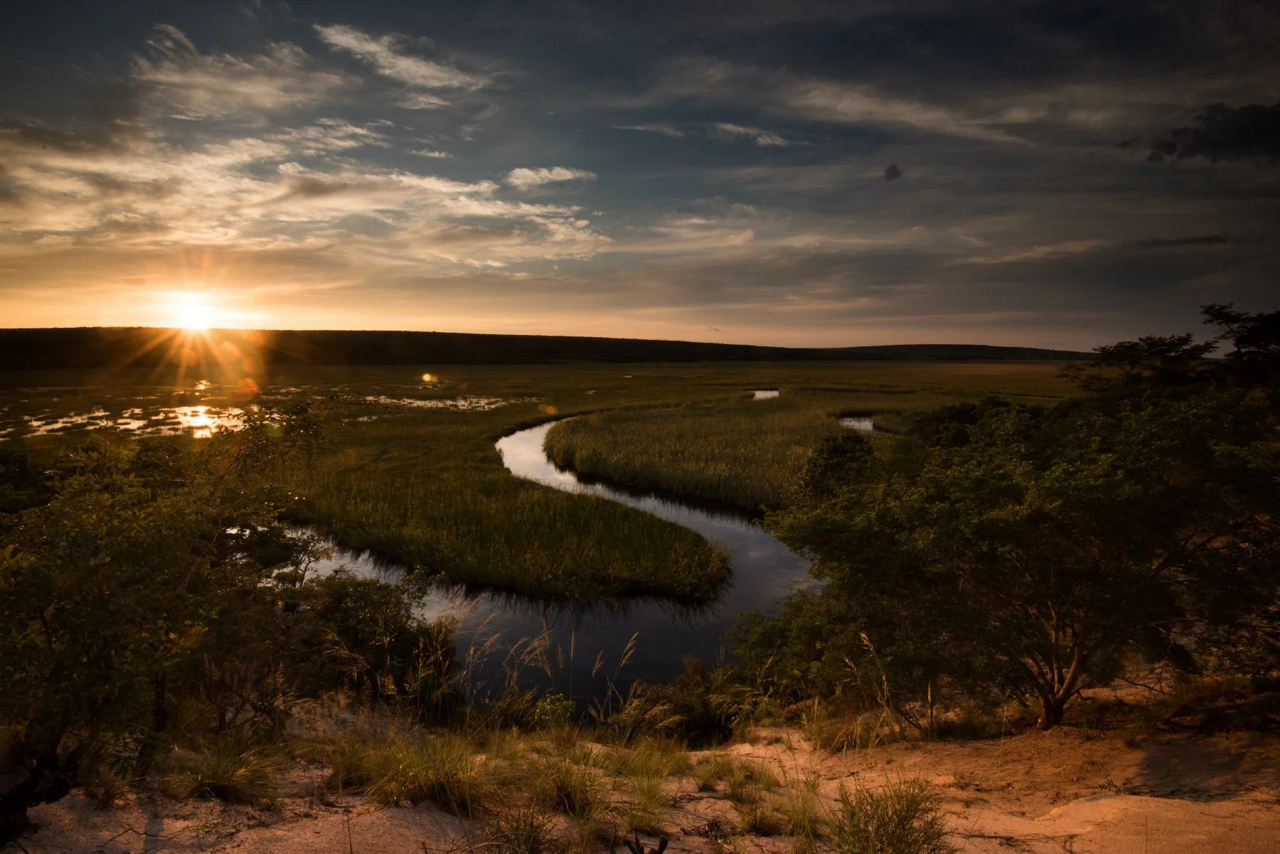 The Cuanavale River, which is fed by the source lakes that Boyes and his team are striving to protect in the Okavango River Delta. Photo: Chris Boyes