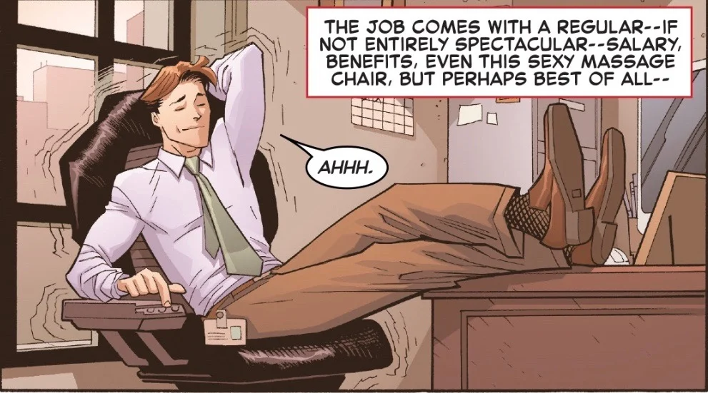 Peter loves his chair.